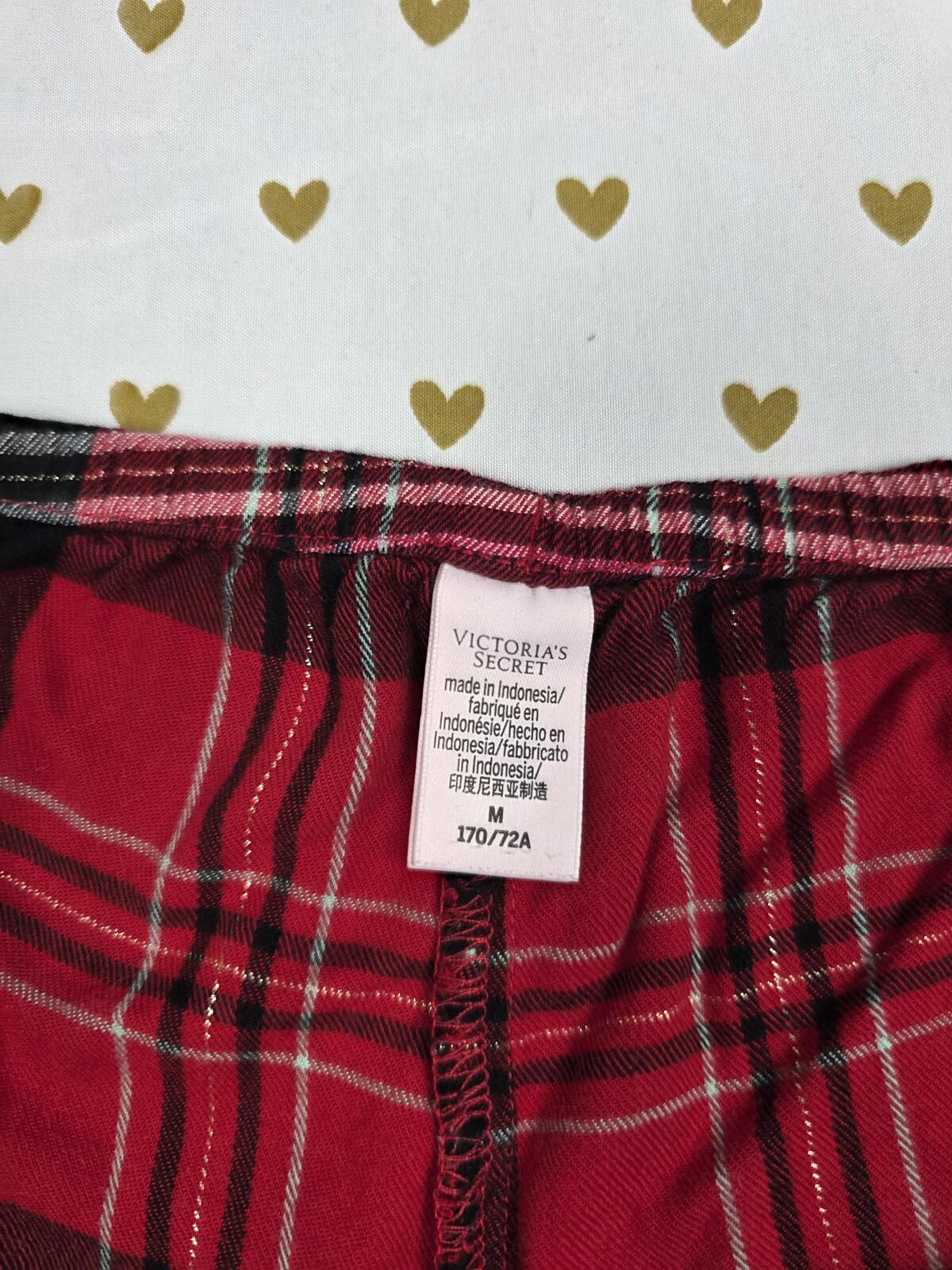 Victorias Secret Red Plaid MEDIUM Sleep Shorts Boxers Pajama Bottoms
