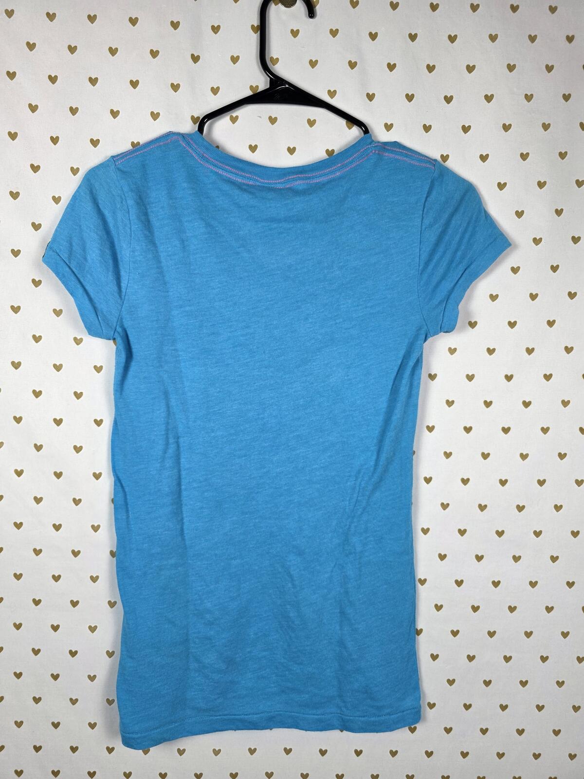 Victorias Secret PINK Vintage Y2k Blue 86 Tee Shirt SMALL