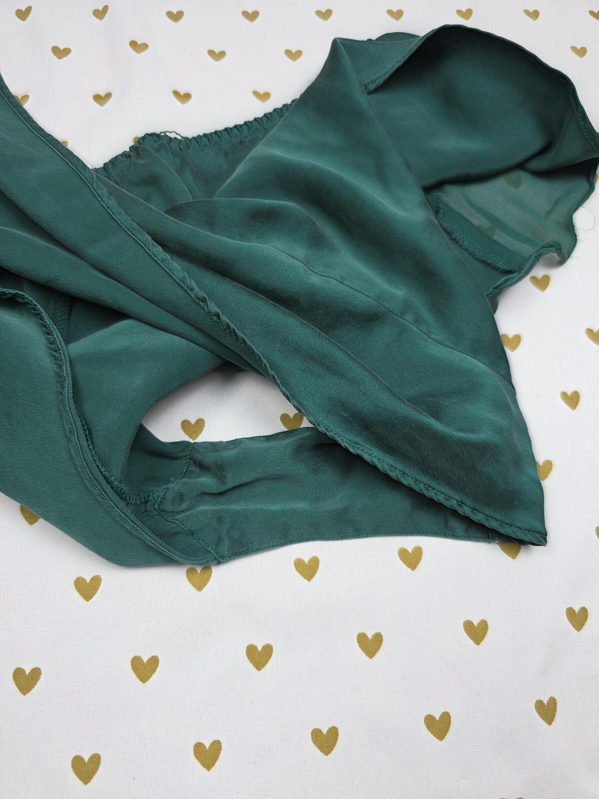 Victorias Secret VINTAGE SILK Dark Green Flowy Sleep Shorts Boxers Pajama Bottom