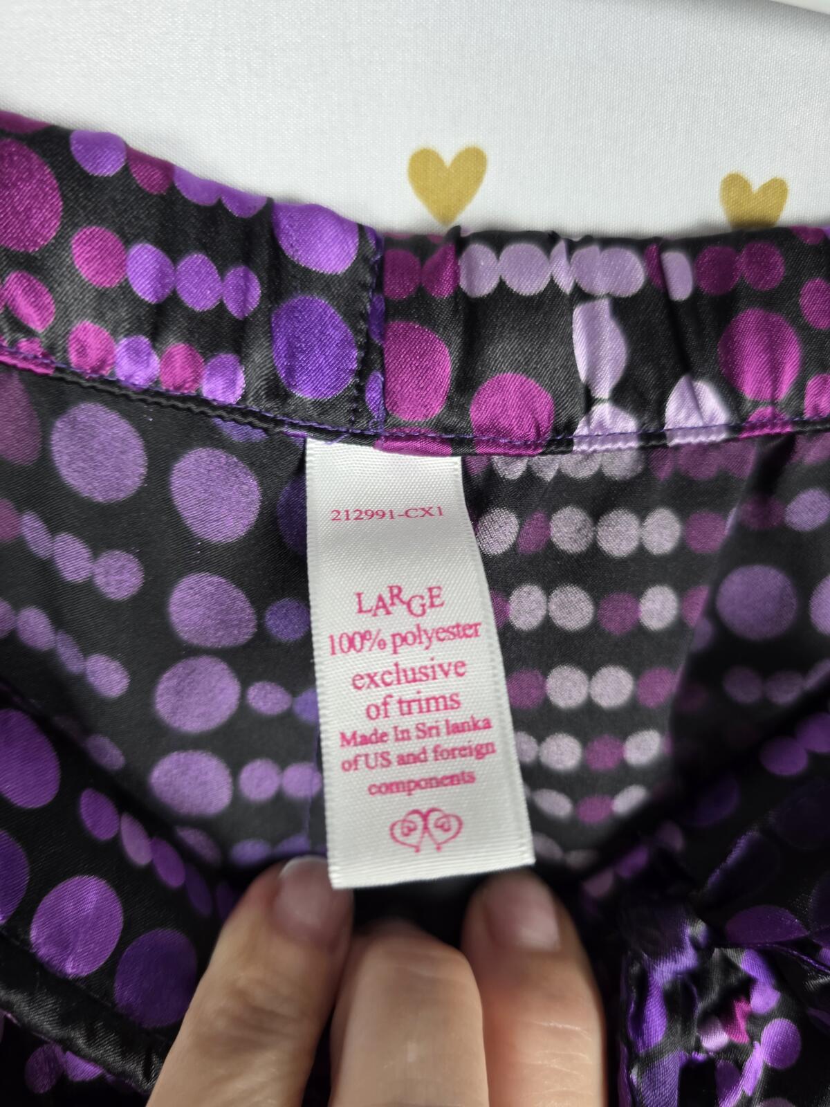 Victorias Secret VINTAGE Purple SATIN Sleep Set Pajamas Shirt Pants LARGE