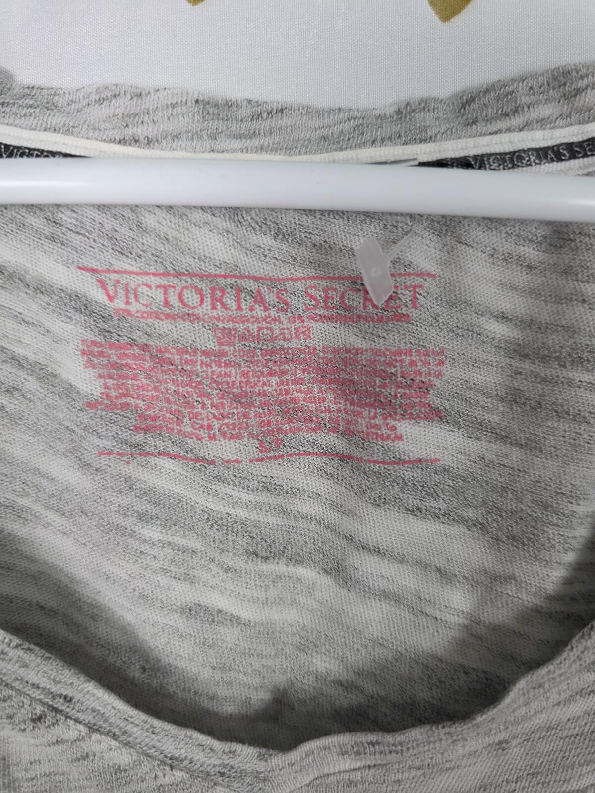 Victorias Secret ANGELS Logo Super Soft Nightgown Sleep Shirt Grey Neon Small