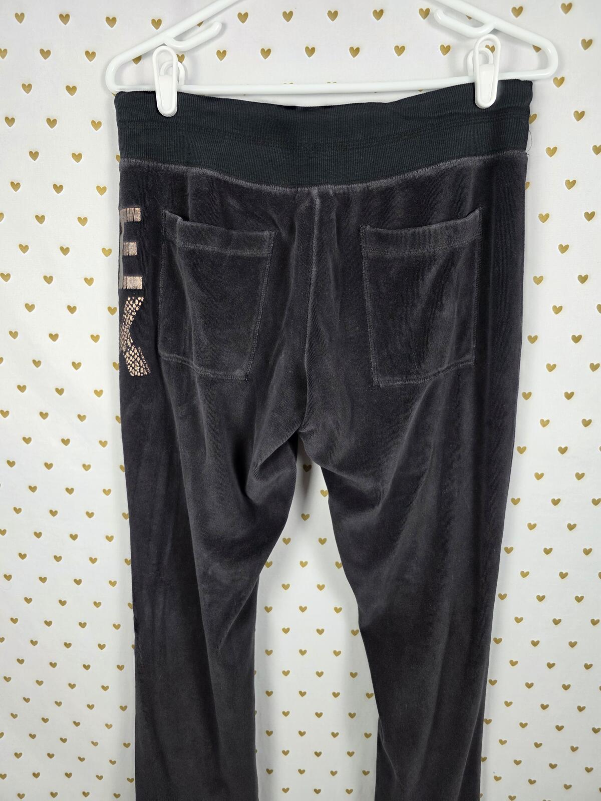 Victoria's Secret PINK Velour Tracksuit Set Hoodie Pants Rose Gold LOVE Y2K M