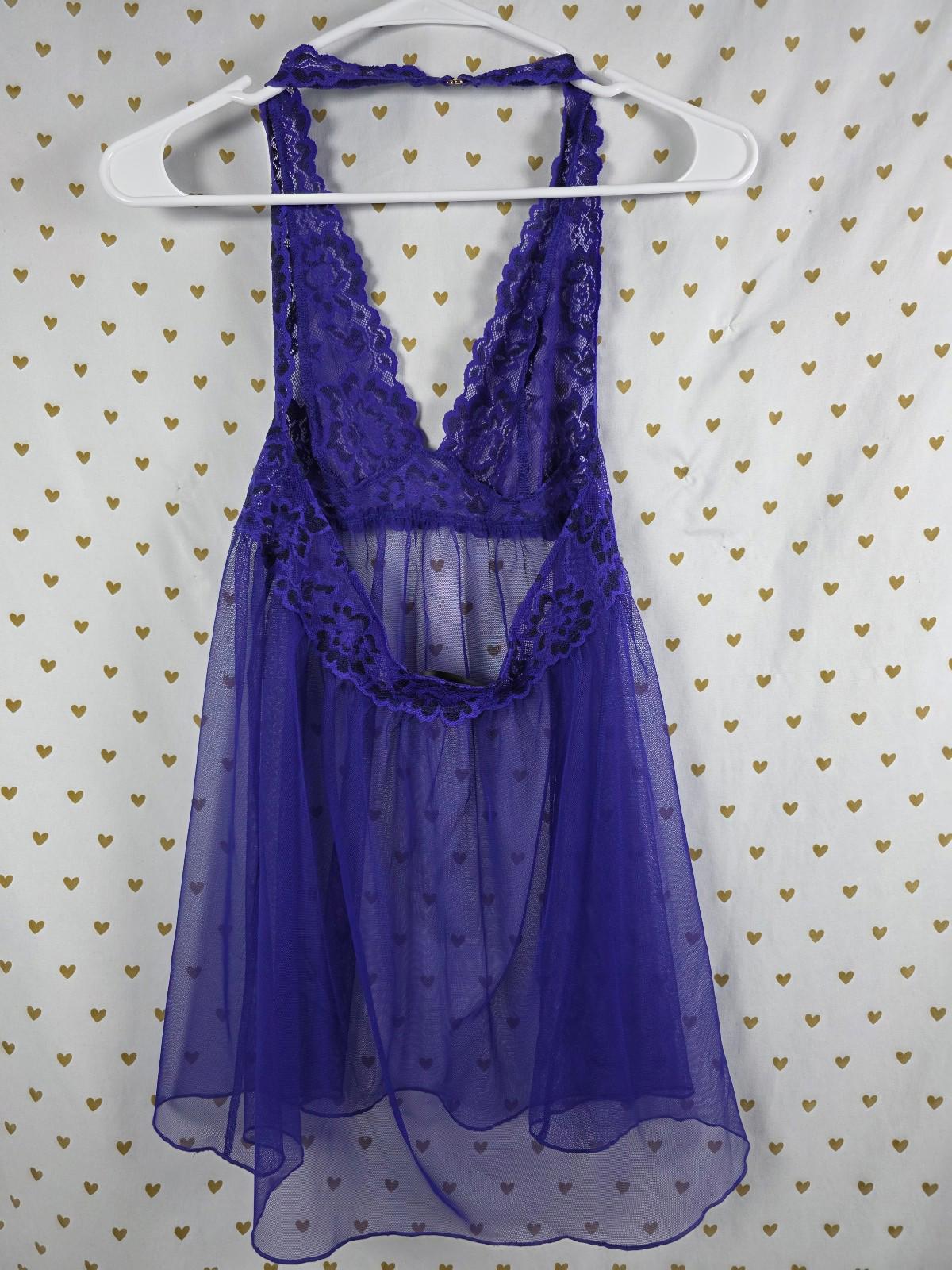 Victorias secret purple net lacey nightie lingerie medium