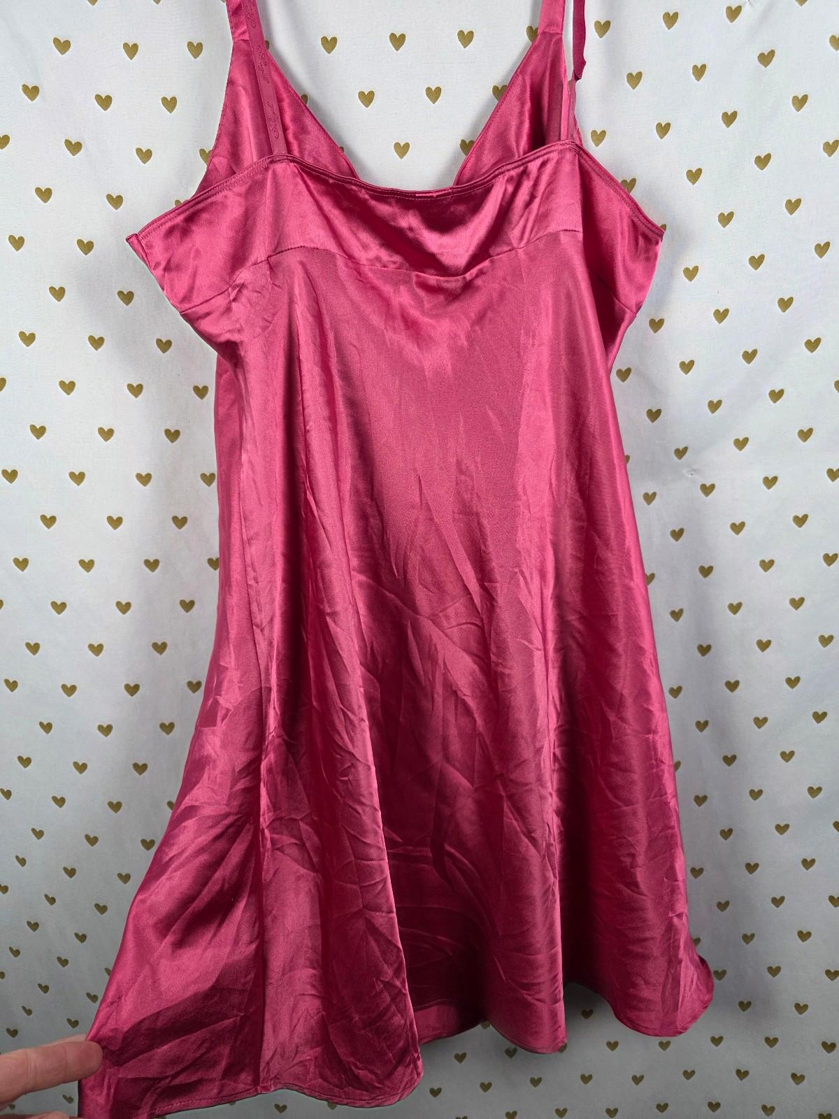 Victorias Secret ANGELS bow front pink medium slip sleep dress lingerie