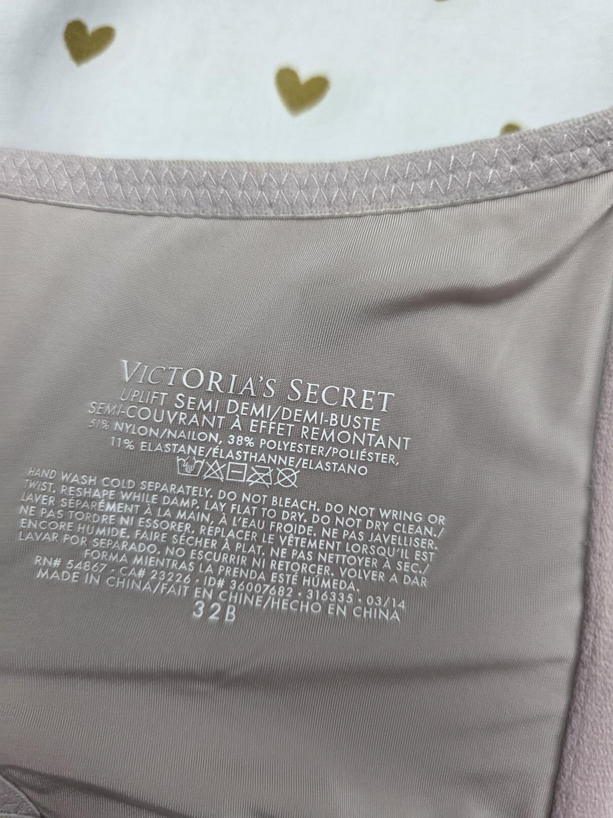 Victorias Secret Grey Uplift Semi Demi Bustier Style Bra Balconette 32B