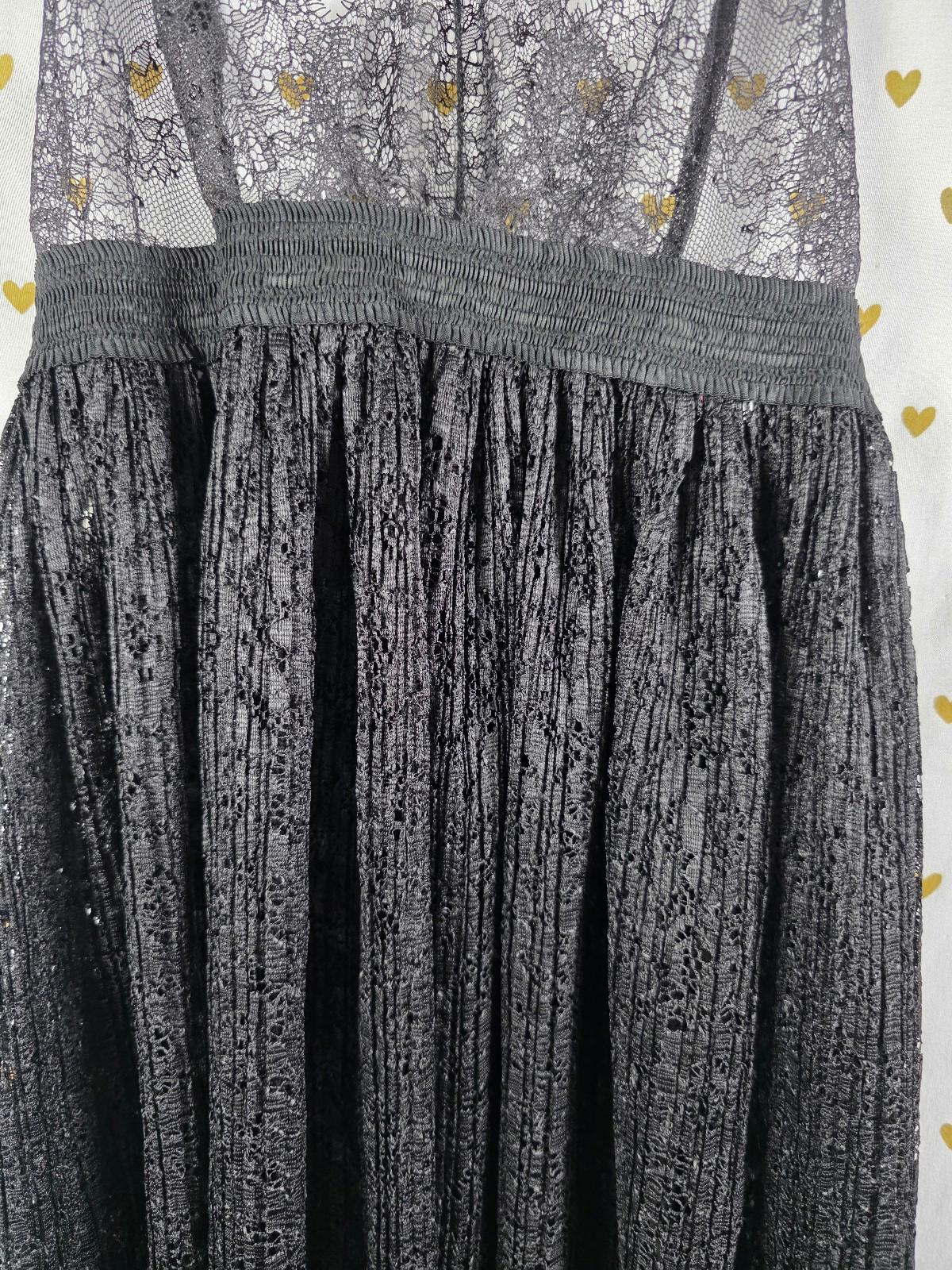 Victorias Secret sexy pleated black lace accent babydoll nightie lingerie xs