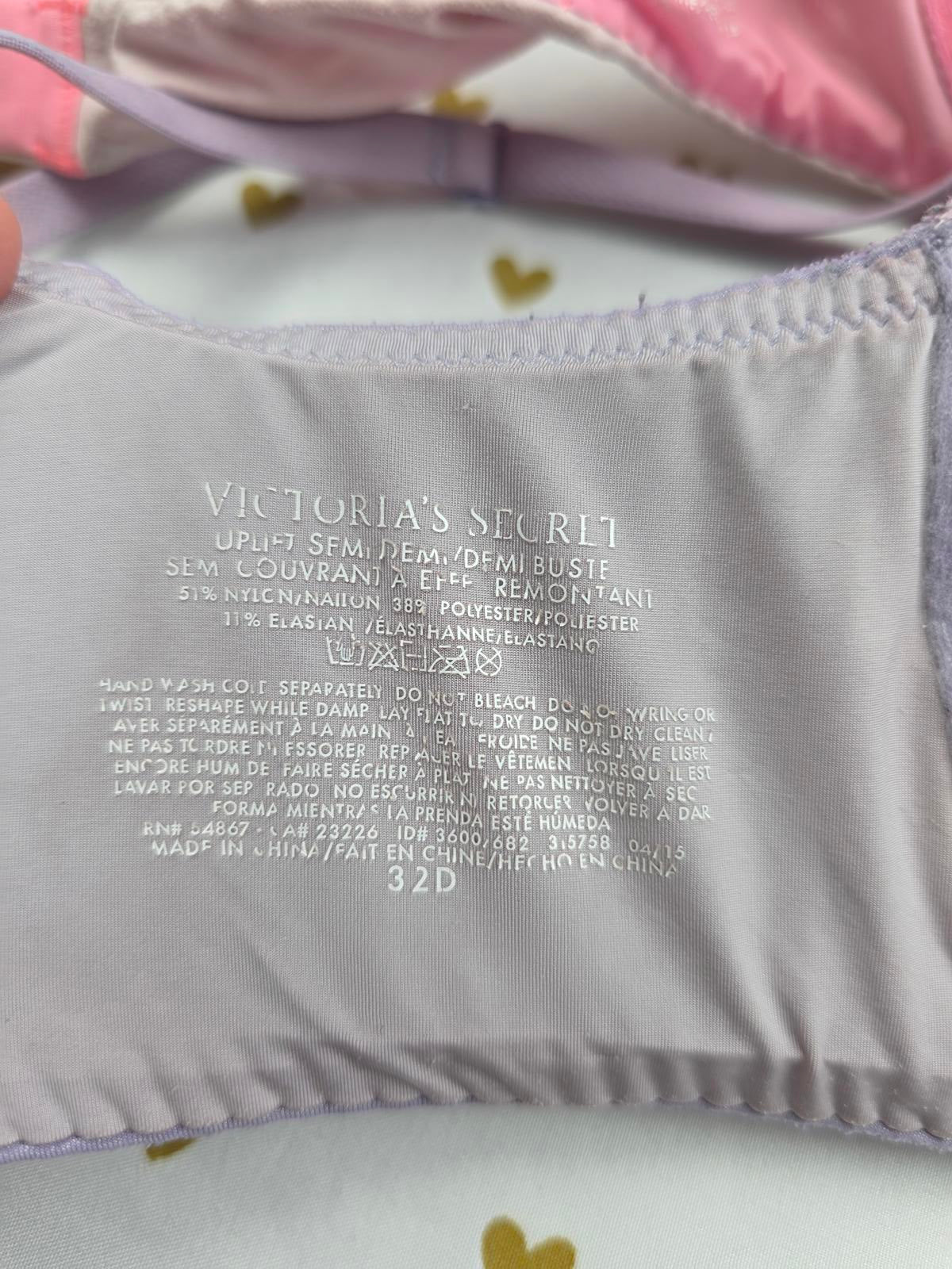 Victorias Secret Lot of 3 Size 32D Demi Balconette Uplift BRAS