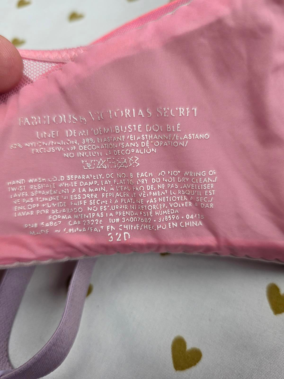 Victorias Secret Lot of 3 Size 32D Demi Balconette Uplift BRAS
