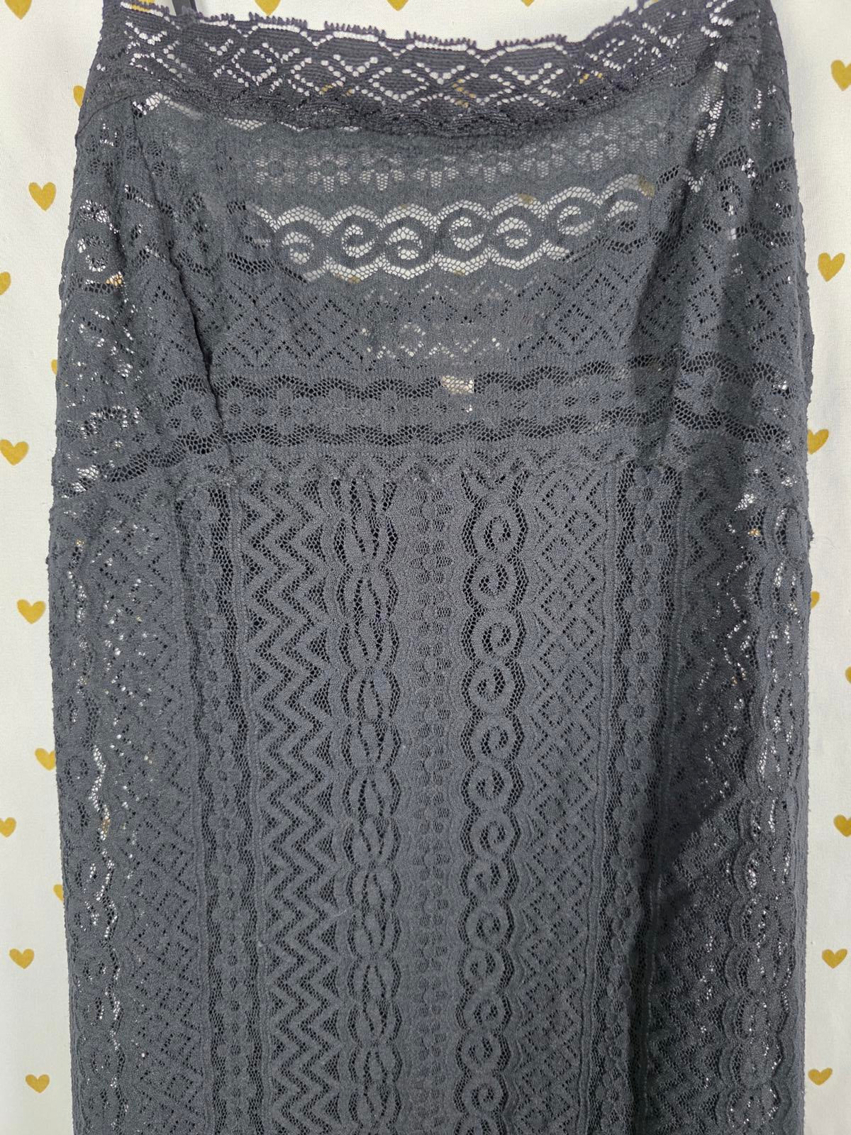 Victorias Secret LONG Heart Label Sexy Full Lace Nightie Sleep Dress Lingerie XS
