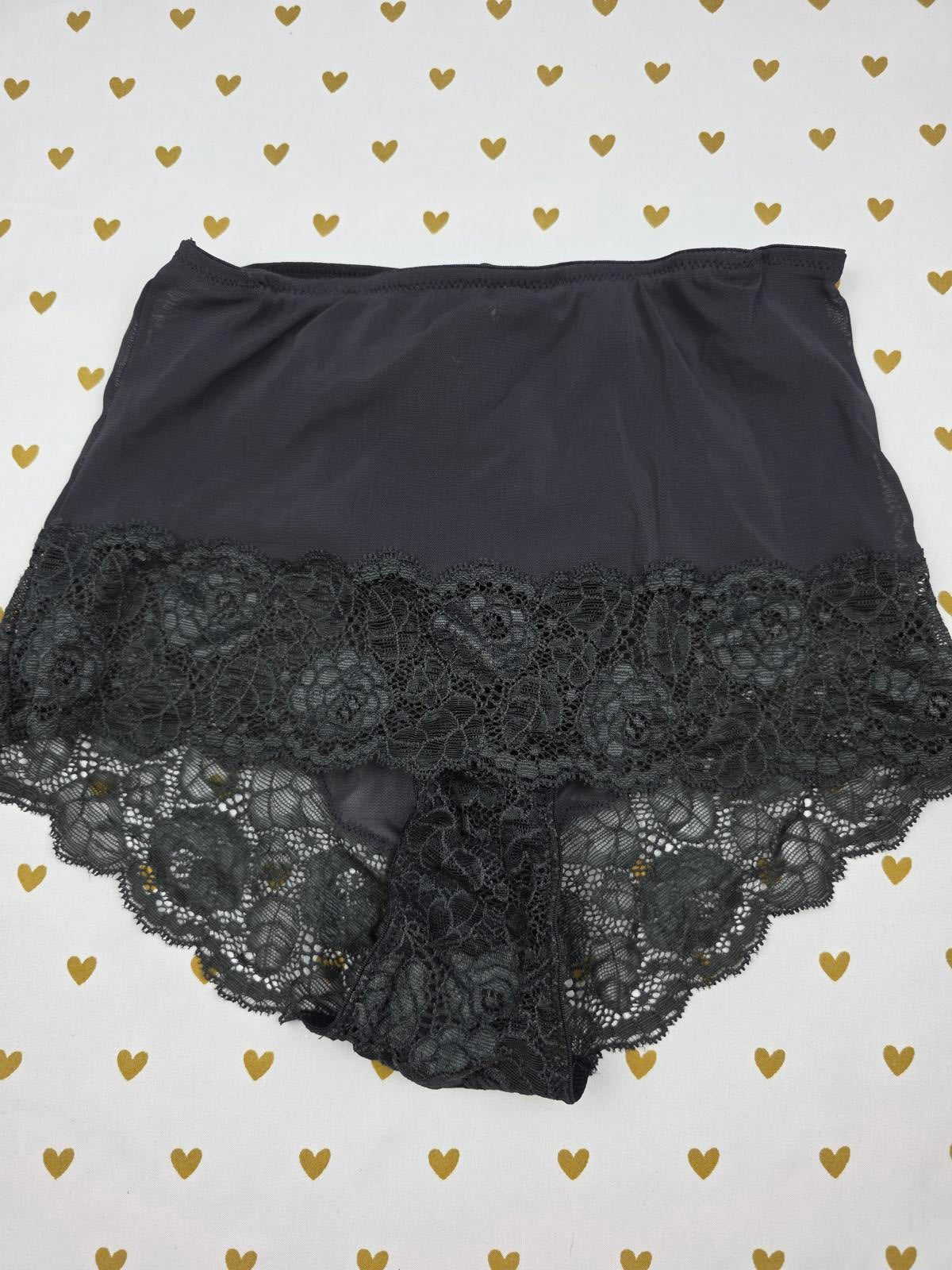 Victorias Secret Small VTG Brief Lace Accent SKIRT Panties y2k Black