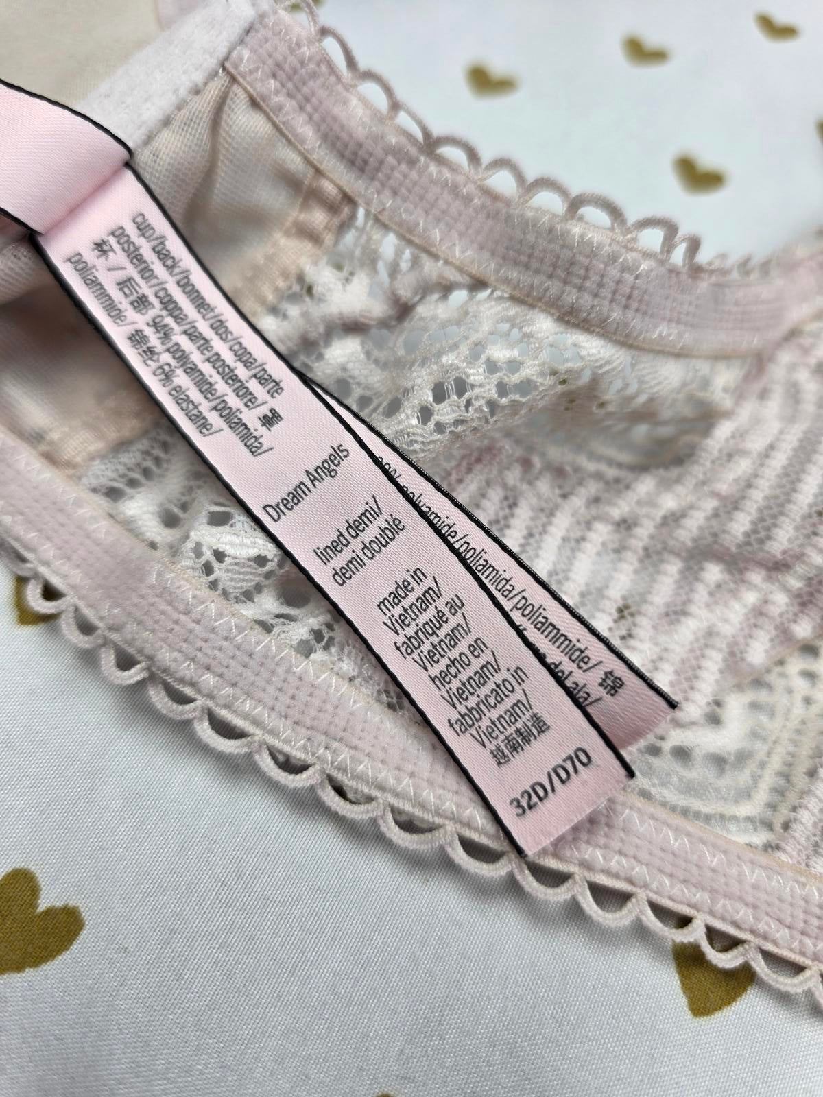 Victorias Secret Racerback Front Close Lined Demi Balconette Bra 32D