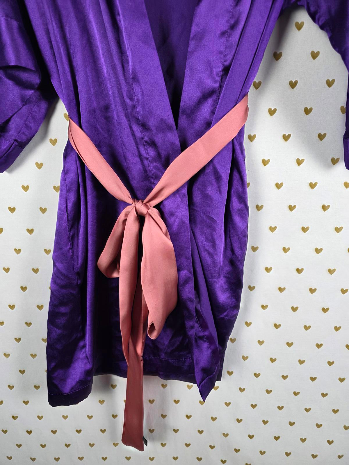 Victorias Secret Purple Satin Sexy Wrap Robe Small Medium