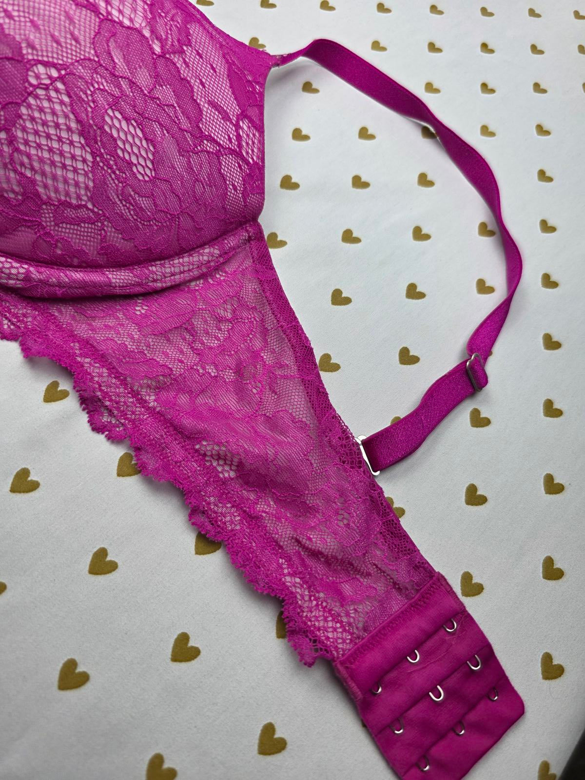 Victorias Secret Purple Lace lined bra BIOFIT Push Up 36DD