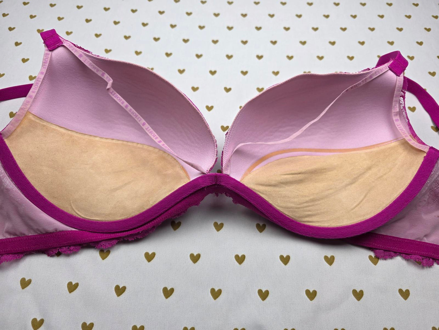 Victorias Secret Purple Lace lined bra BIOFIT Push Up 36DD