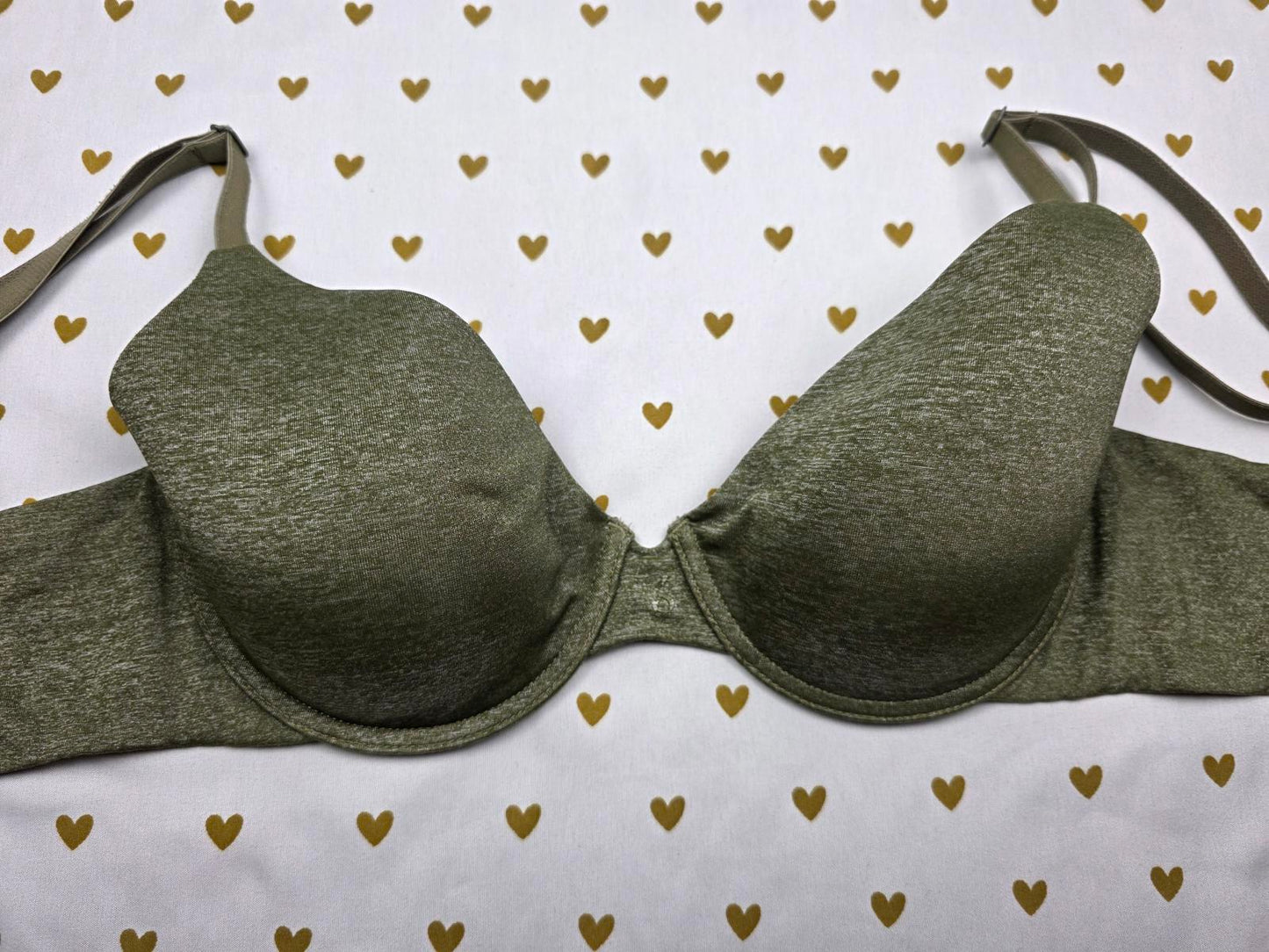 Victorias Secret Green Uplift semi Demi Balconette Bra 32D