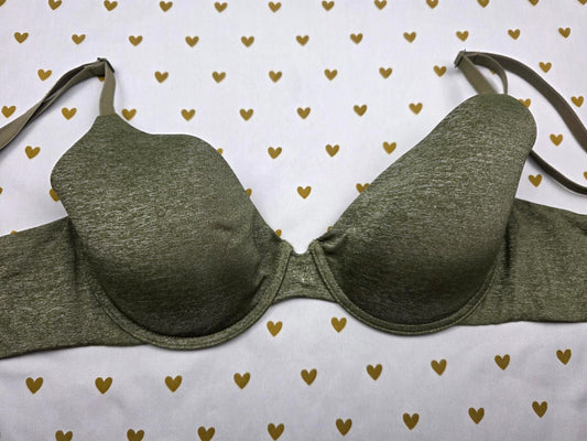 Victorias Secret Green Uplift semi Demi Balconette Bra 32D