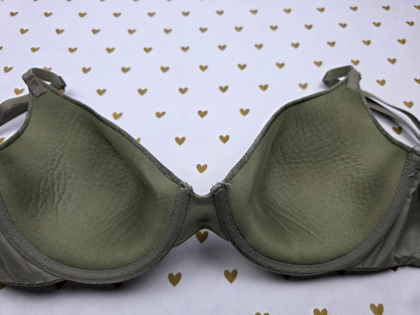 Victorias Secret Green Uplift semi Demi Balconette Bra 32D