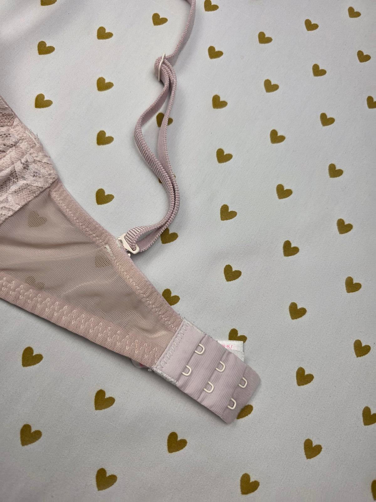 Victorias Secret PINK 32DD Unlined Lacey Bra Demi Balconette