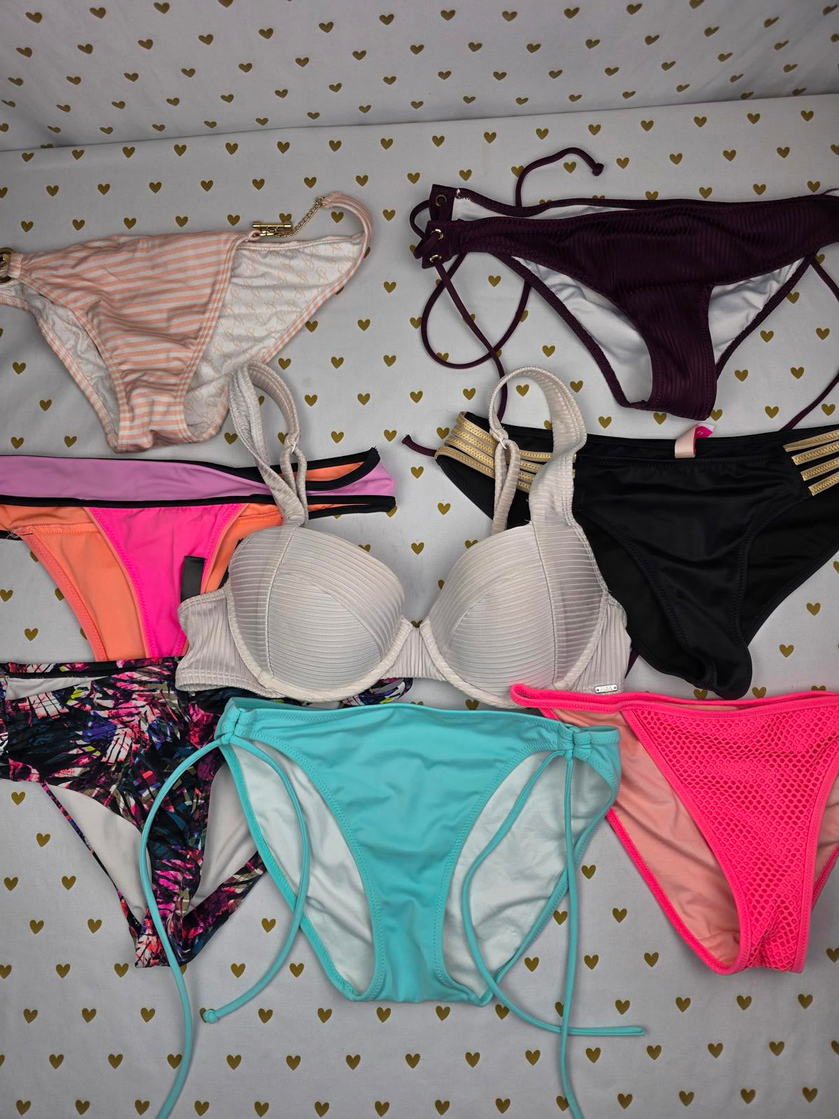 Victorias Secret PINK Lot of qty 8 Swim 2pc Swimwear Bikini Bottoms & Top SMALL