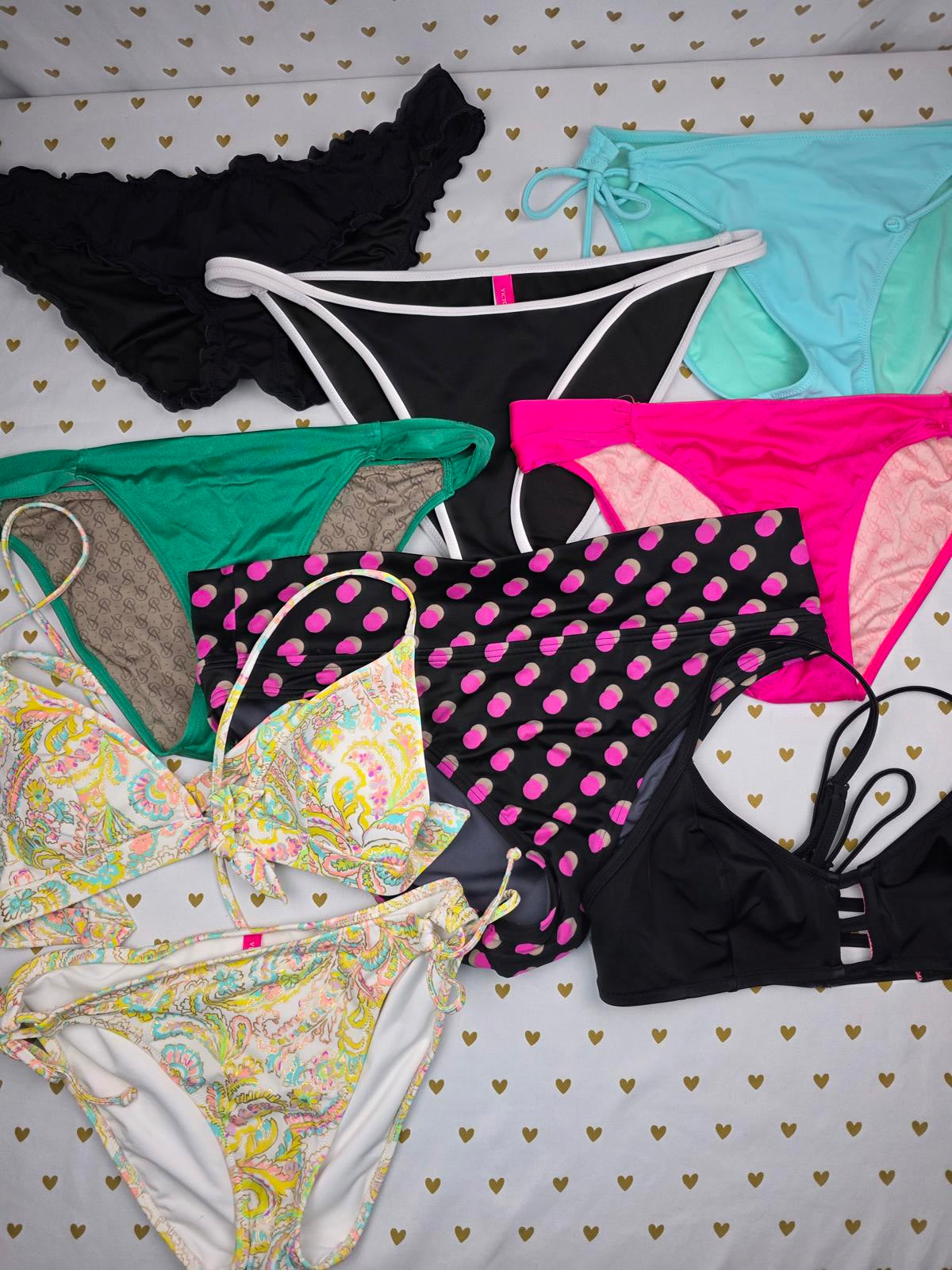 Victorias Secret PINK Lot of qty 9 Swim 2pc Swimwear Bikini Bottoms & Top MEDIUM