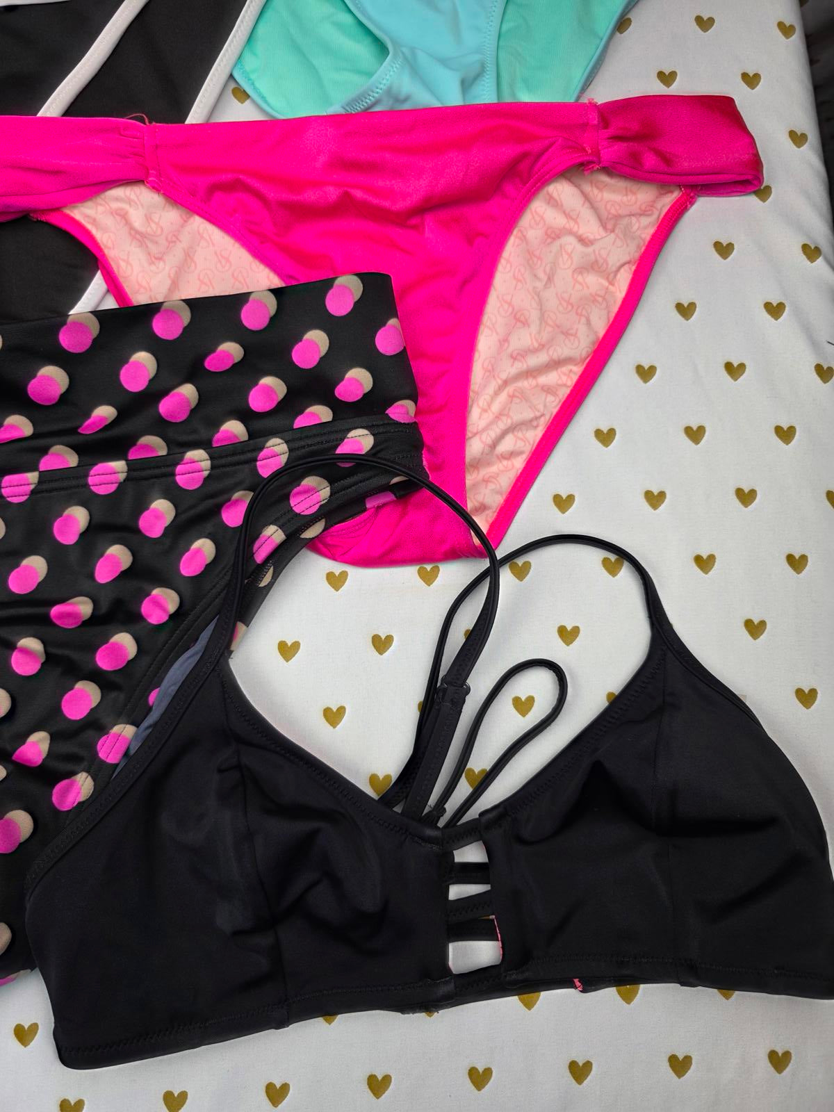Victorias Secret PINK Lot of qty 9 Swim 2pc Swimwear Bikini Bottoms & Top MEDIUM