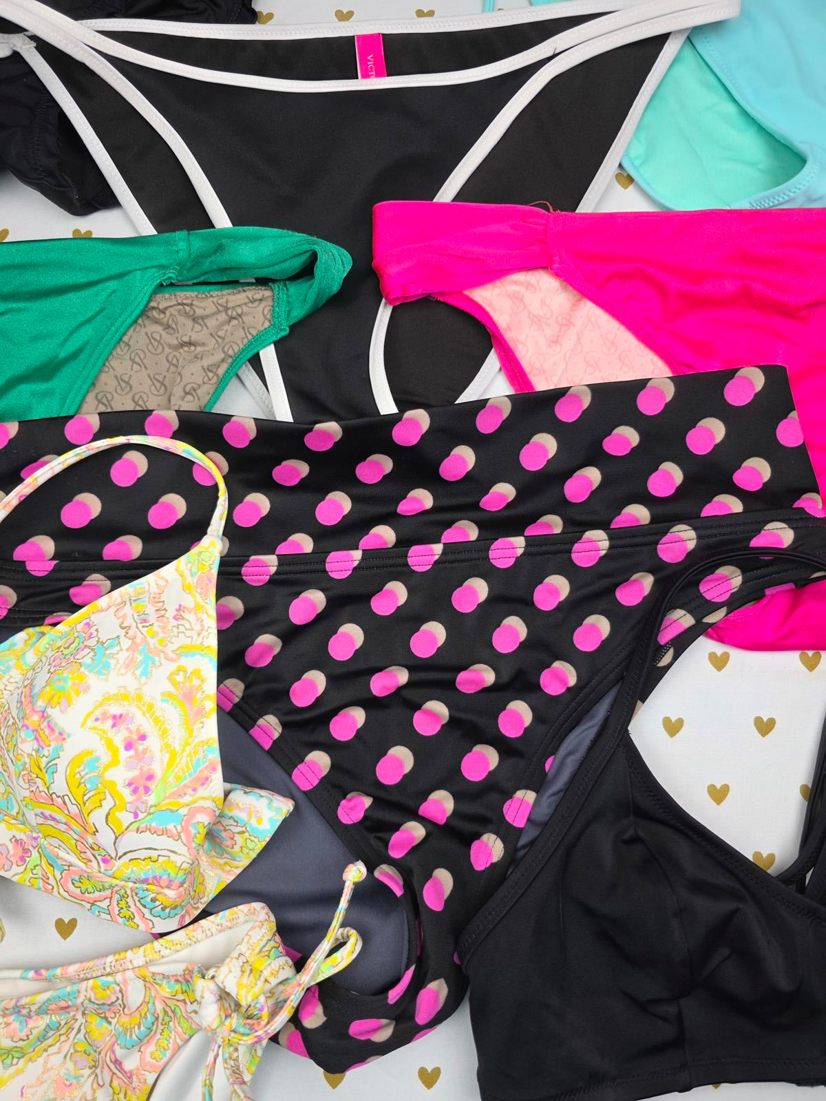 Victorias Secret PINK Lot of qty 9 Swim 2pc Swimwear Bikini Bottoms & Top MEDIUM