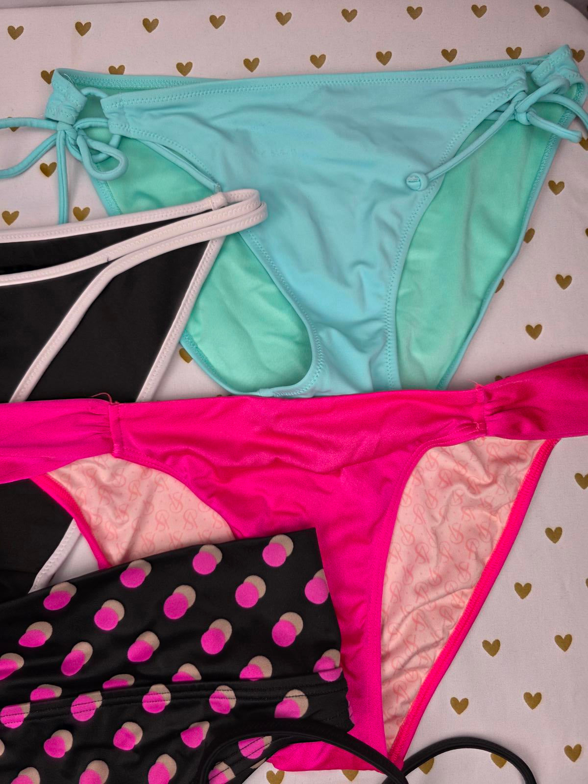 Victorias Secret PINK Lot of qty 9 Swim 2pc Swimwear Bikini Bottoms & Top MEDIUM