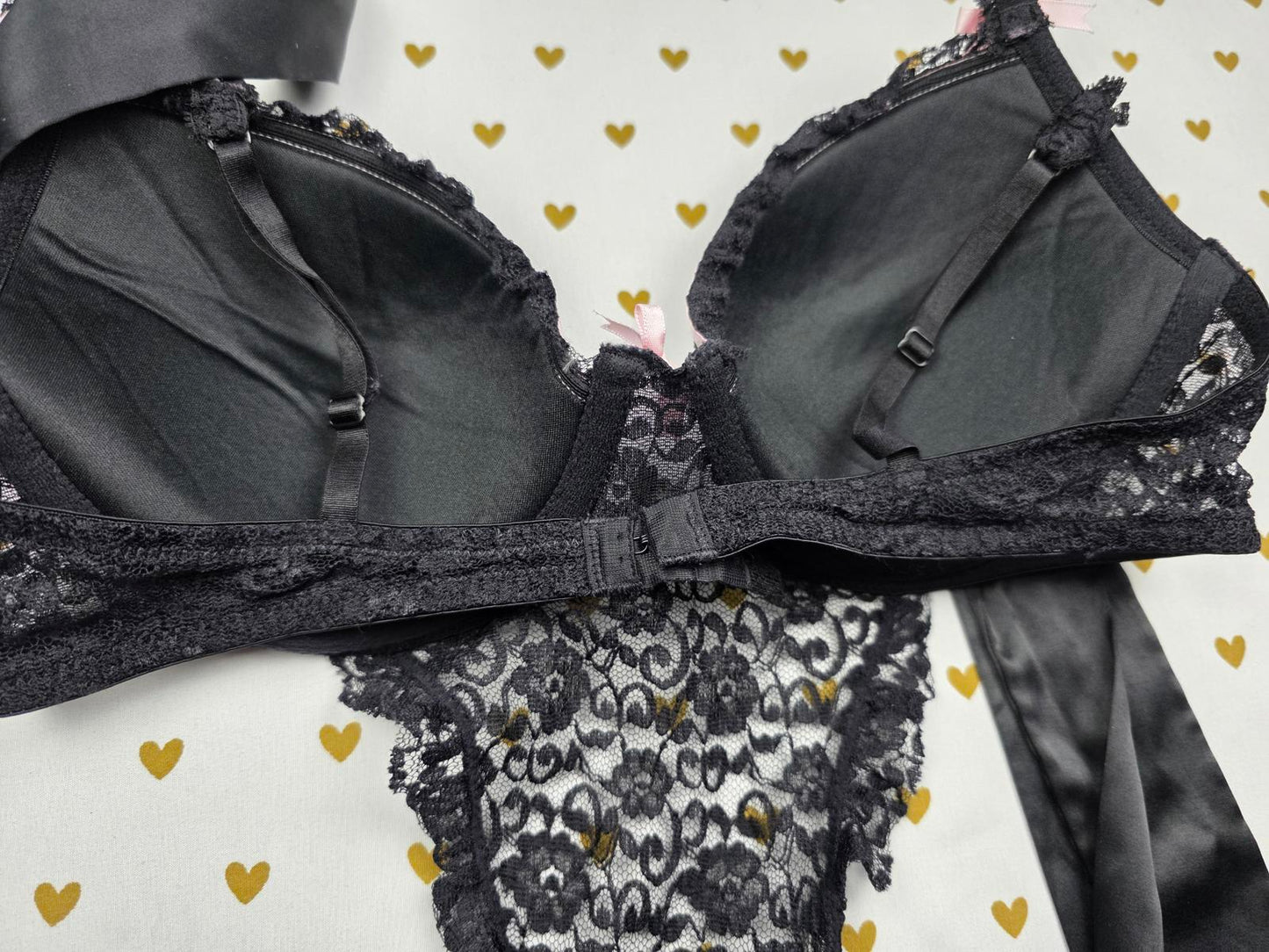 SEXY LITTLE THINGS Lace French maid Lingerie Push Up Outfit Bra top 36C Black