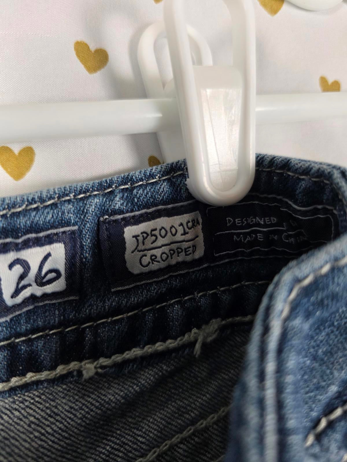 Miss Me Y2k Bling Denim Jean Shorts Sz 26 Cropped Bermuda