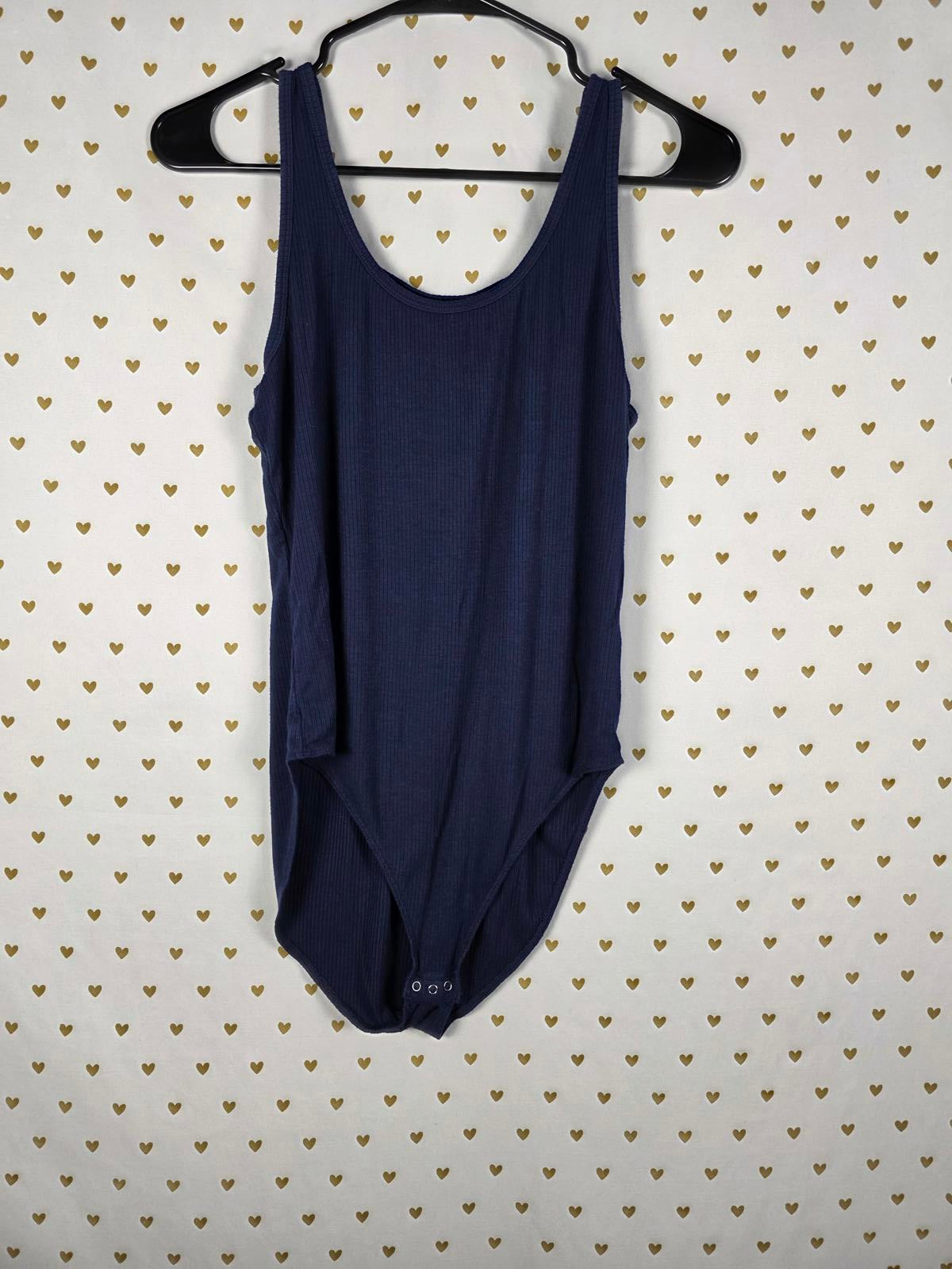 Victorias Secret PINK Dark Blue Caged Bodysuit Tank Top MEDIUM