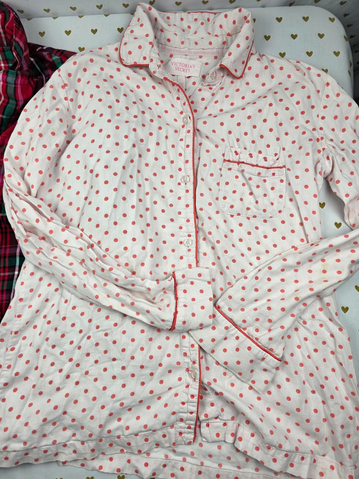 Victorias Secret LOT of 3 pc SMALL Sleep Shirts Pajama Tops Button Front Sleeve