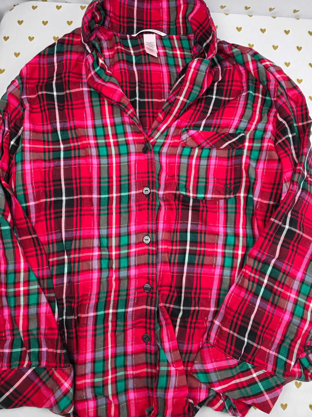 Victorias Secret LOT of 3 pc SMALL Sleep Shirts Pajama Tops Button Front Sleeve