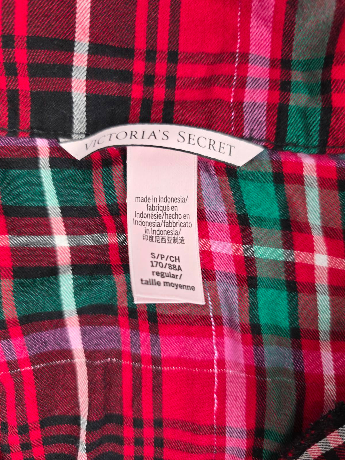 Victorias Secret LOT of 3 pc SMALL Sleep Shirts Pajama Tops Button Front Sleeve