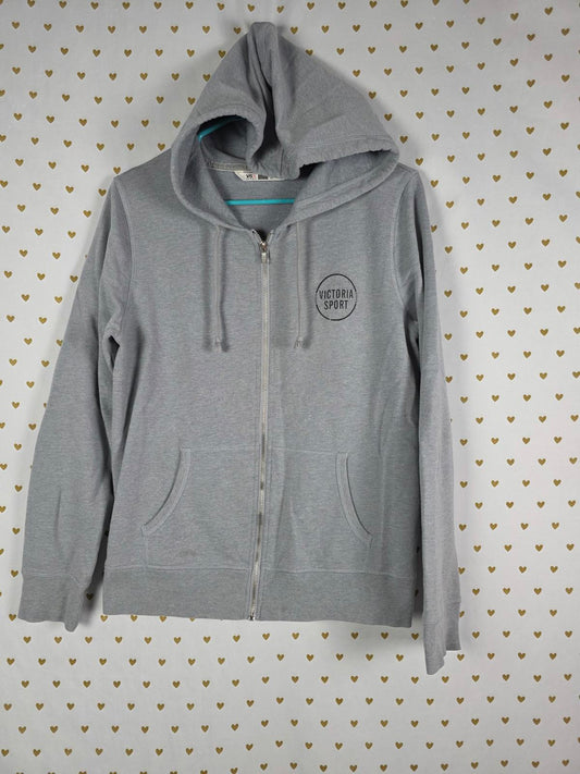 Victorias Secret SPORT Soft Grey Hoodie Full ZIp Jacket coat sweater MEDIUM