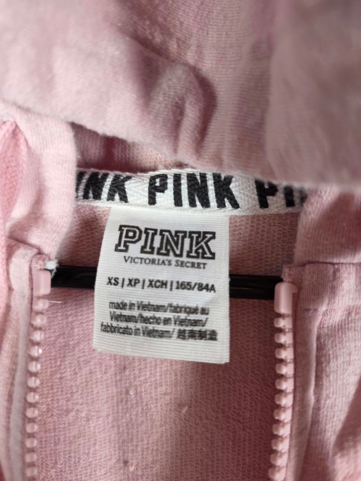 Victorias Secret Pink Full Zip Hoodie Jacket Oversized XS
