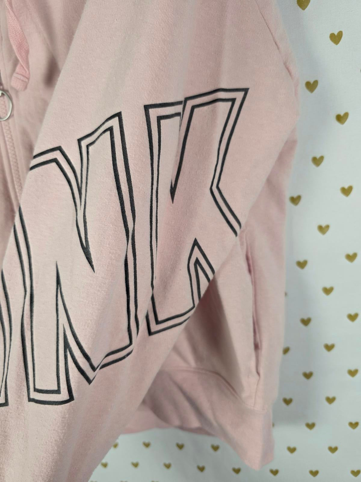 Victorias Secret Pink Full Zip Hoodie Jacket Oversized XS