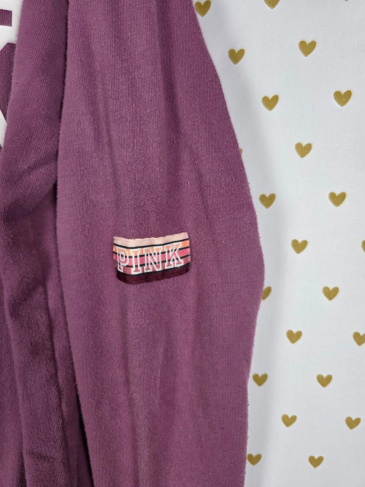 Victorias Secret Pink maroon slouchy logo sweater shirt MEDIUM