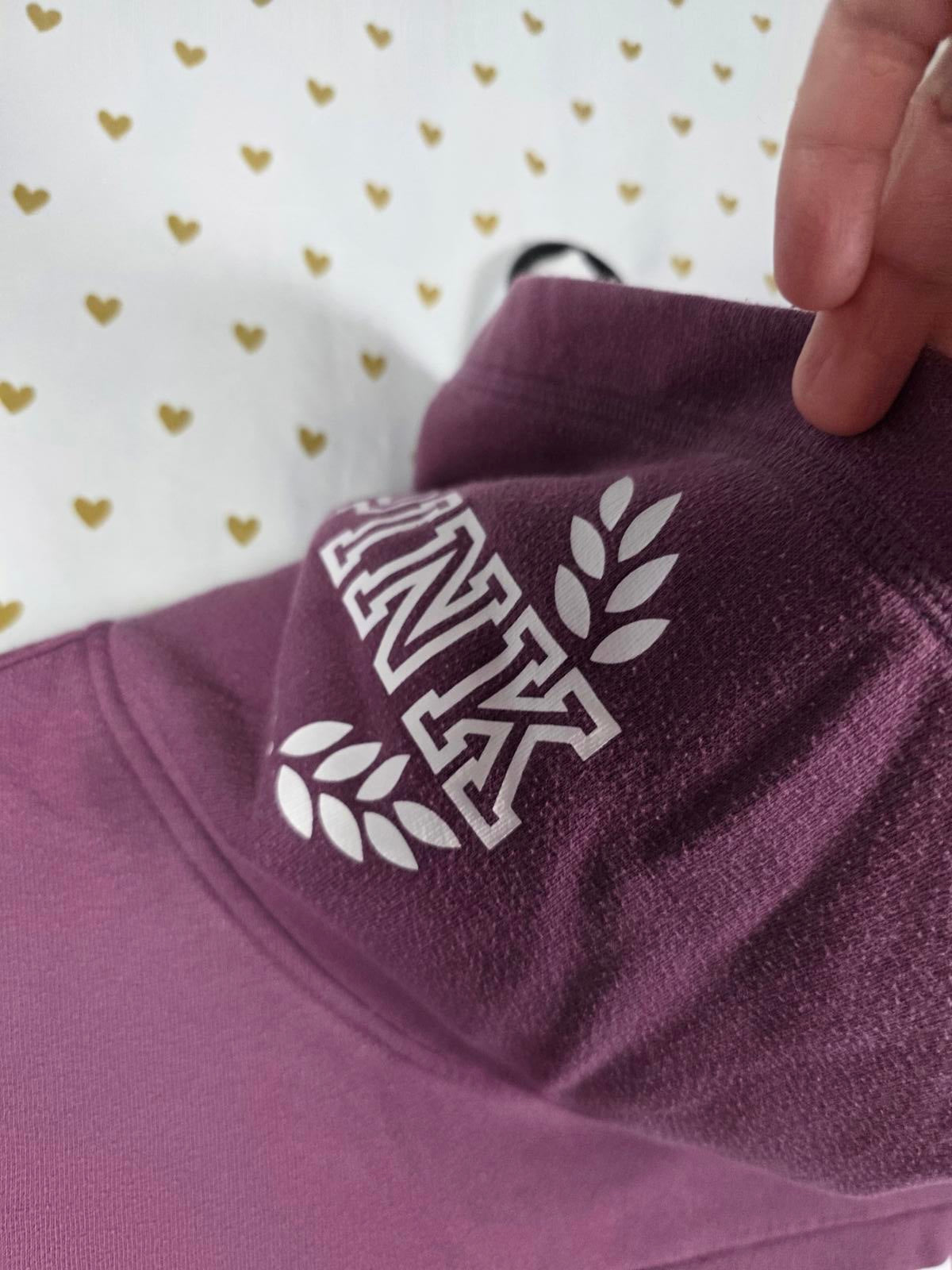 Victorias Secret Pink maroon slouchy logo sweater shirt MEDIUM