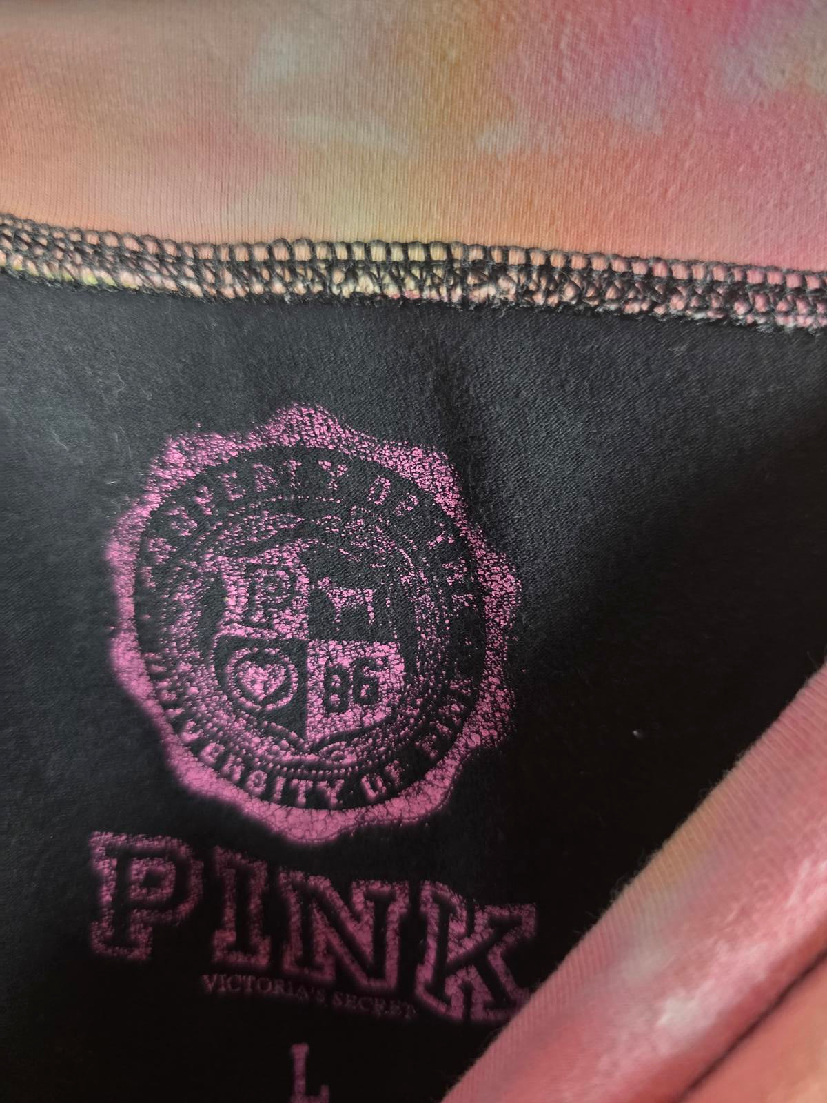 Victorias Secret PINK TYE DYE Foldover Y2k Yoga Pants Flare VTG LOVE VINTAGE