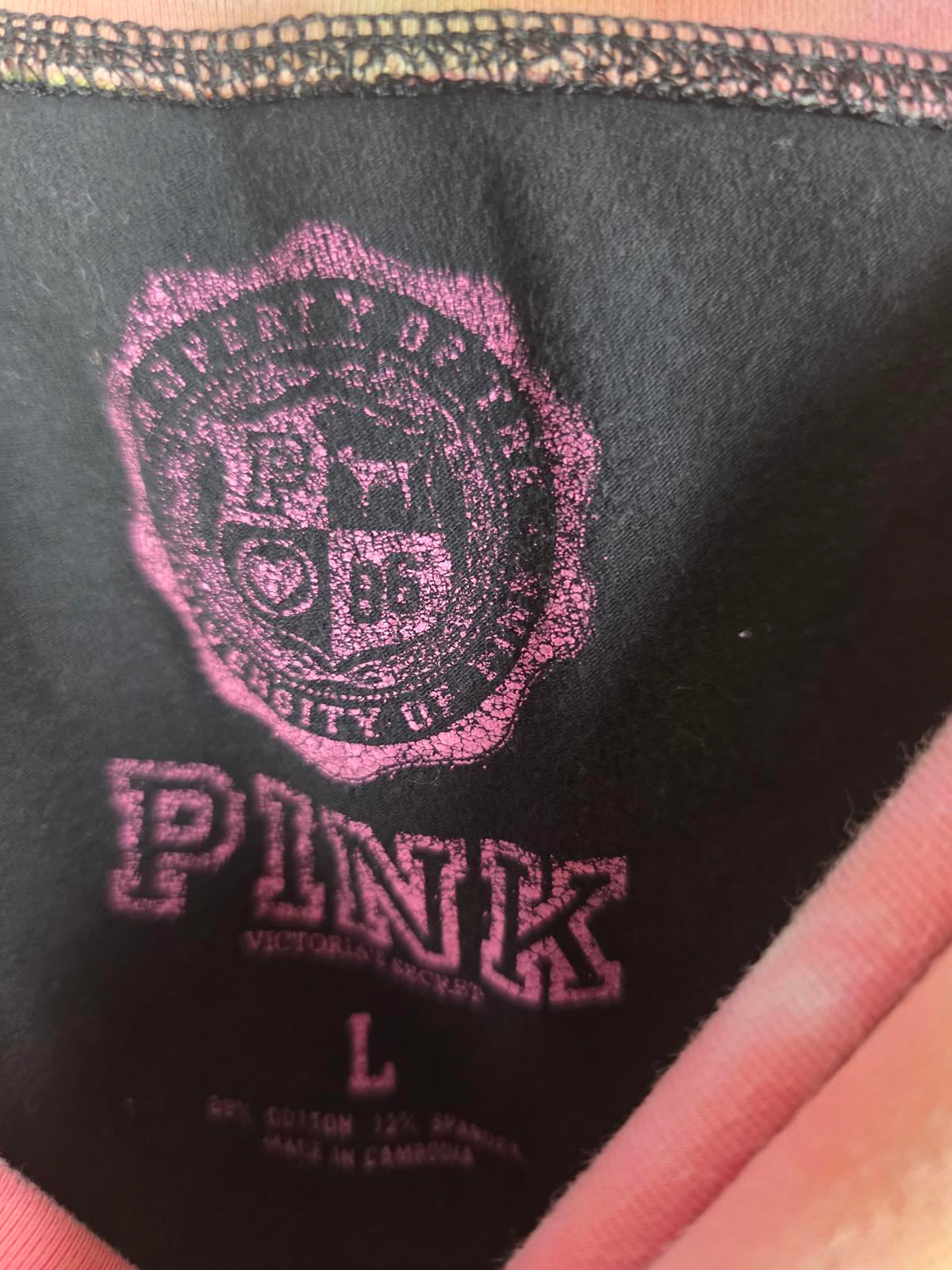 Victorias Secret PINK TYE DYE Foldover Y2k Yoga Pants Flare VTG LOVE VINTAGE