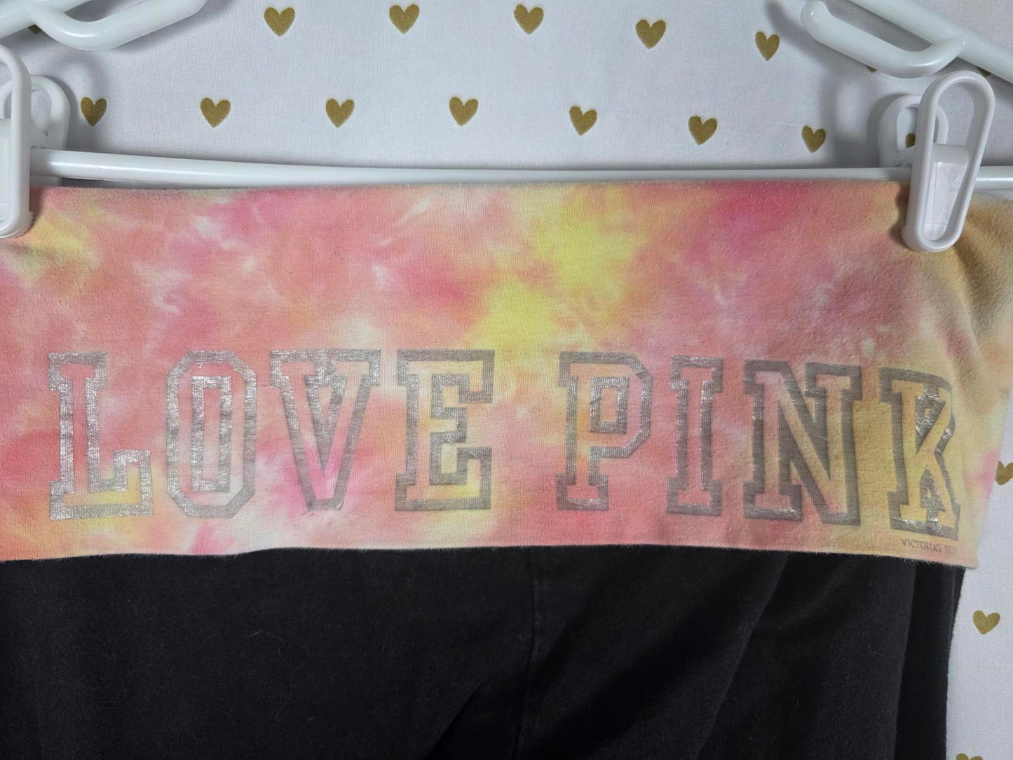Victorias Secret PINK TYE DYE Foldover Y2k Yoga Pants Flare VTG LOVE VINTAGE