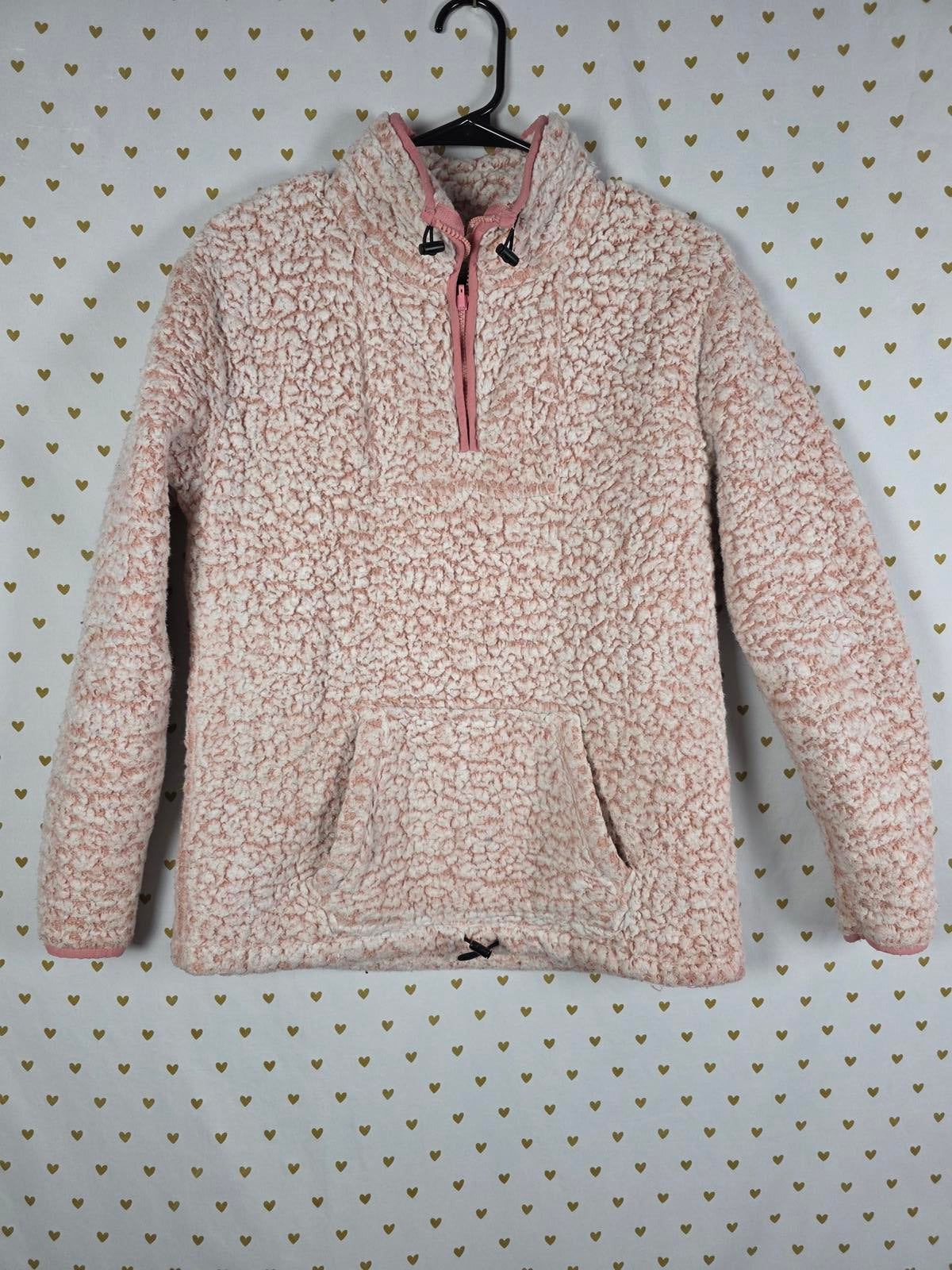 Victorias Secret Pink FUZZY teddy Bear warm Sweater Jacket Fleece XS Oversized