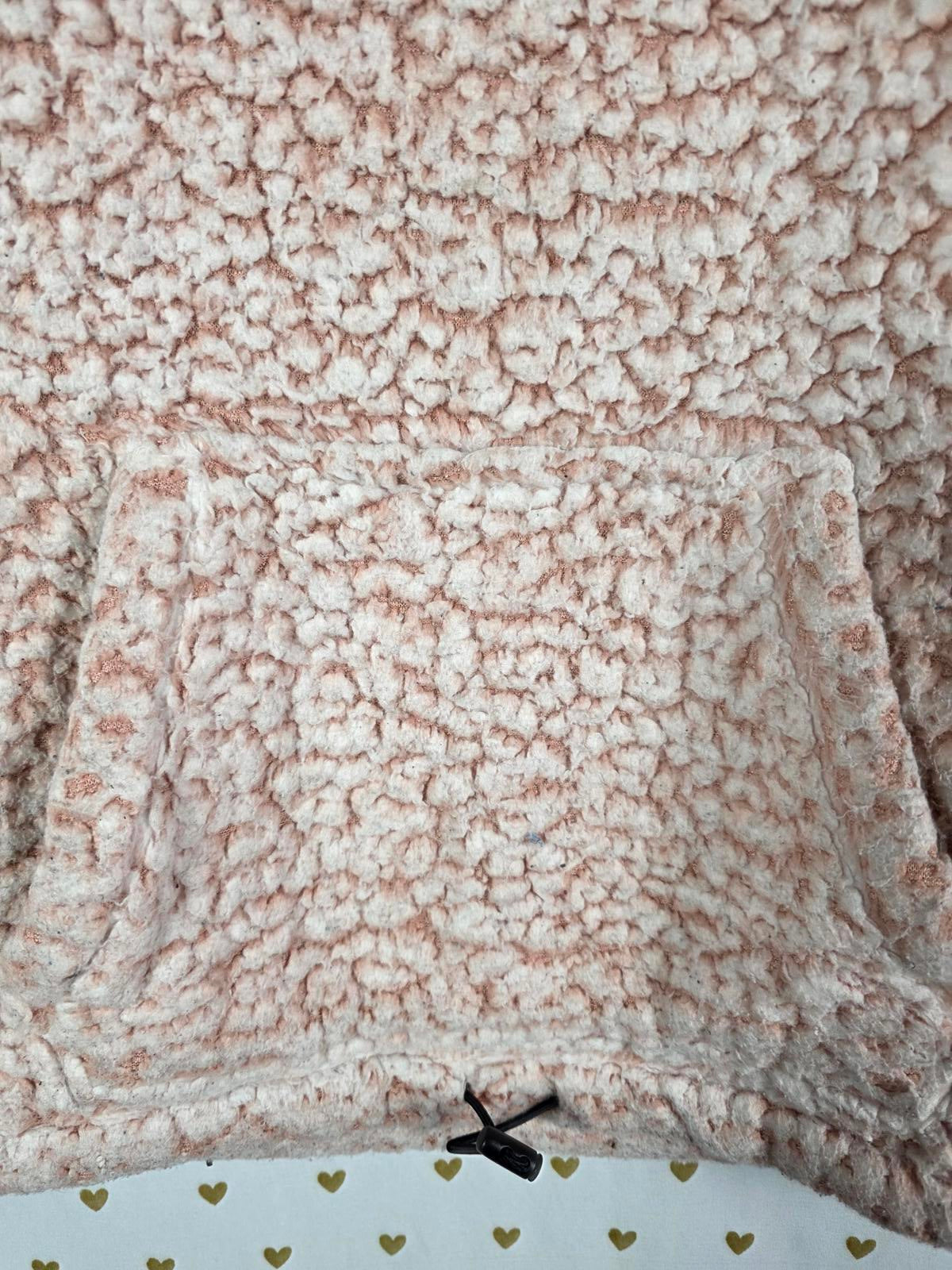 Victorias Secret Pink FUZZY teddy Bear warm Sweater Jacket Fleece XS Oversized