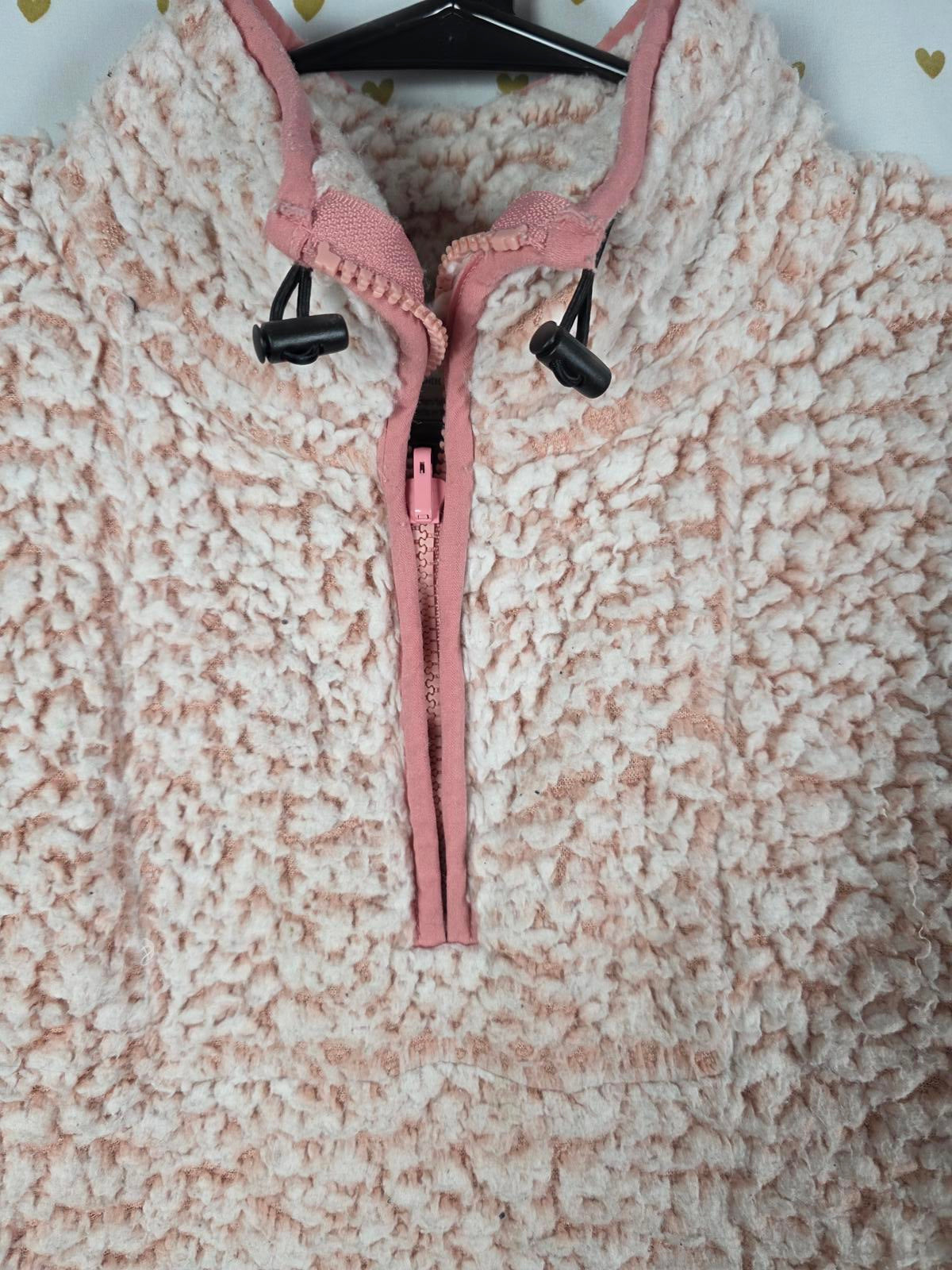 Victorias Secret Pink FUZZY teddy Bear warm Sweater Jacket Fleece XS Oversized