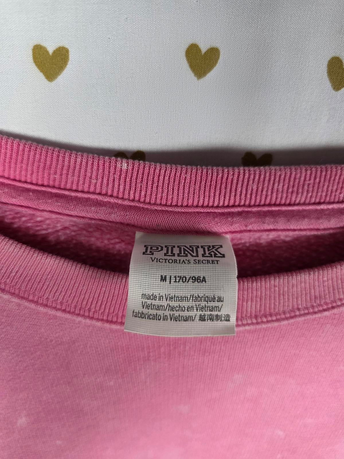 Victorias Secret Pink Vintage Stye Crew Soft Sweater Shirt Pullover MEDIUM