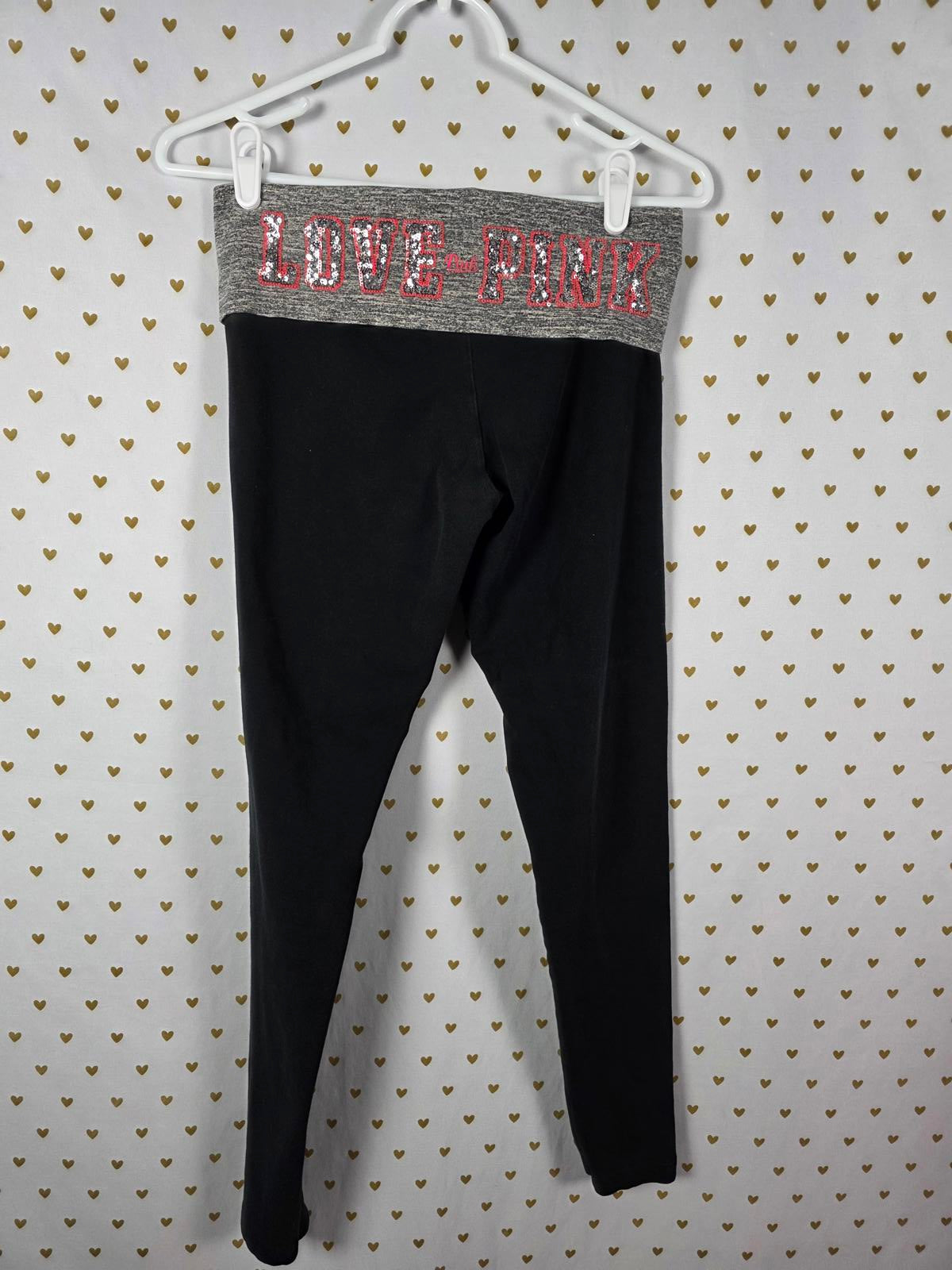 Victorias Secret PINK Y2k Foldover Leggings Yoga Fold Down VTG BLING small