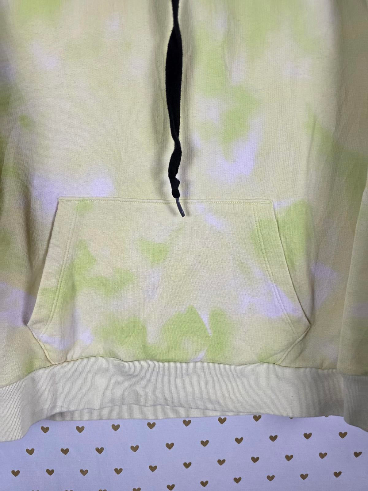 Victorias Secret Pink Yellow Tye Dye Pullover Sweater Hoodie Small Oversized