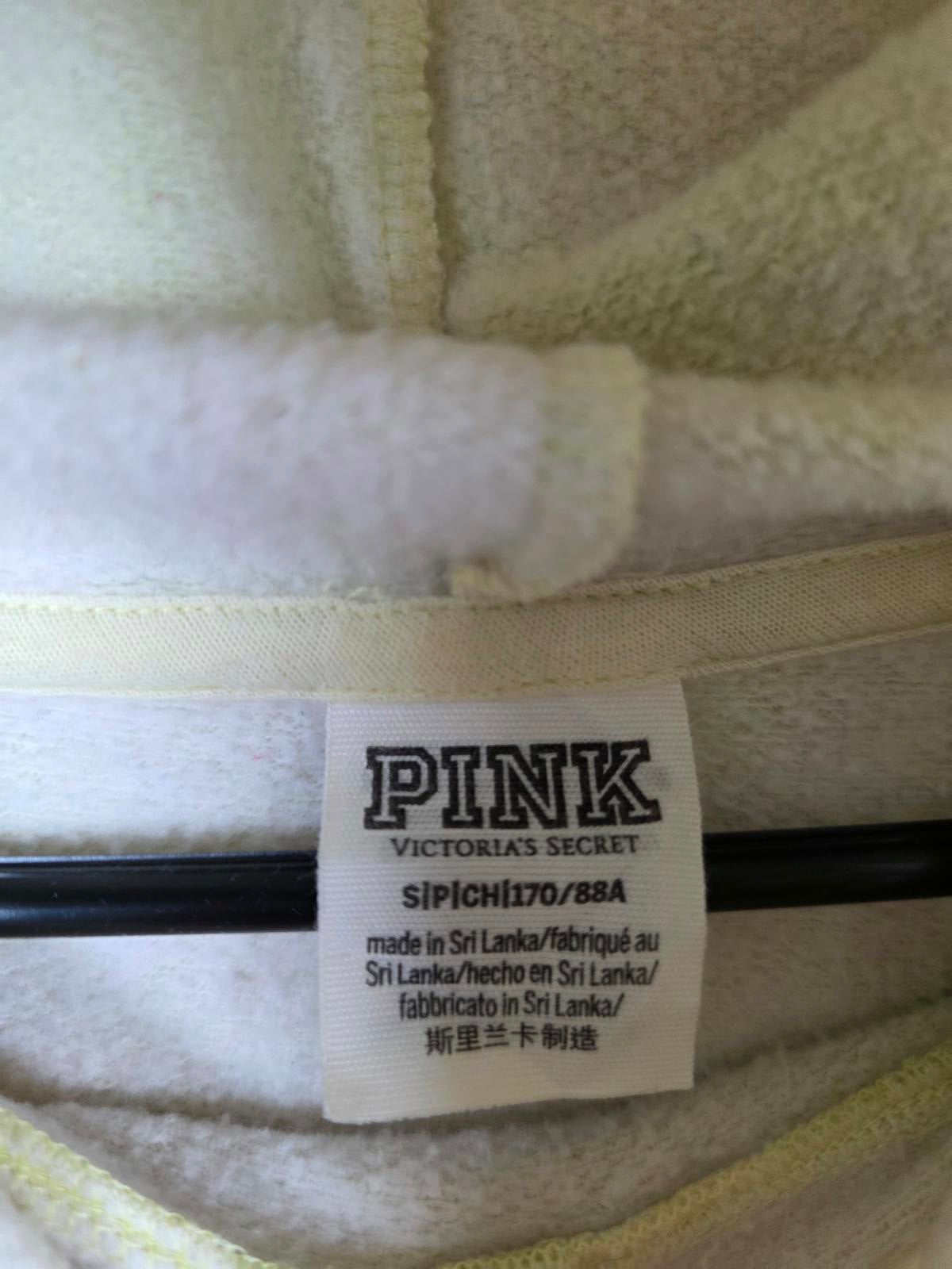 Victorias Secret Pink Yellow Tye Dye Pullover Sweater Hoodie Small Oversized