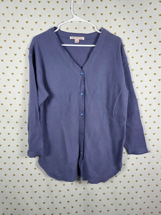 Victorias Secret Waffle Oversized Button Front warm Long sleeve shirt MEDIUM