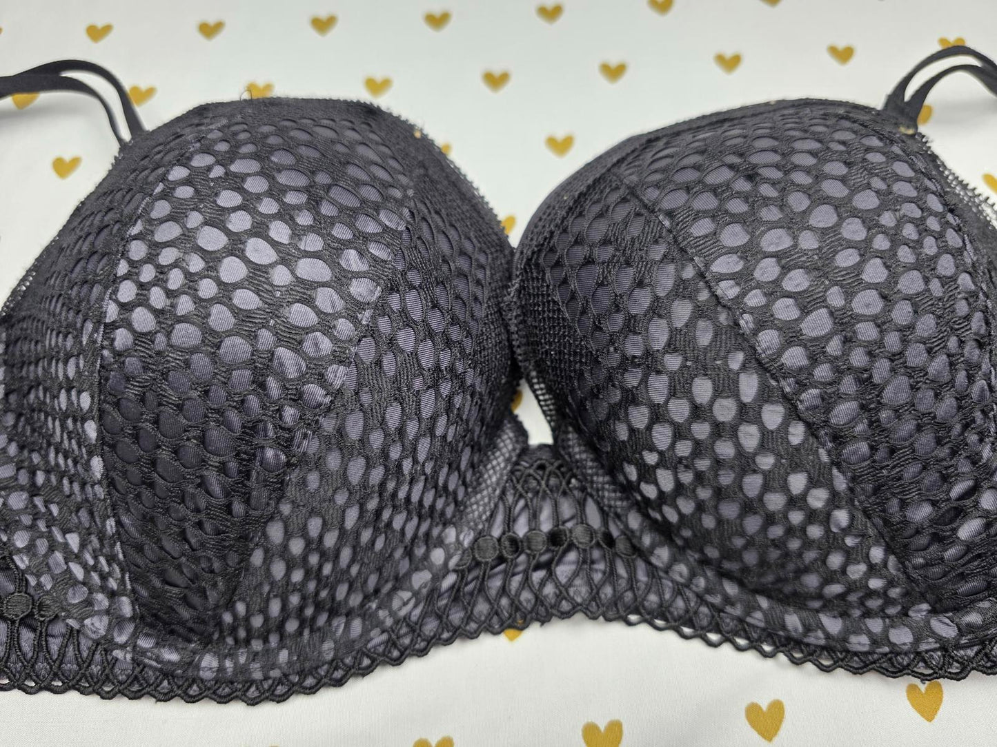 Victorias Secret Very Sexy Multiway Push Up Bra 32DD Black Net Mesh